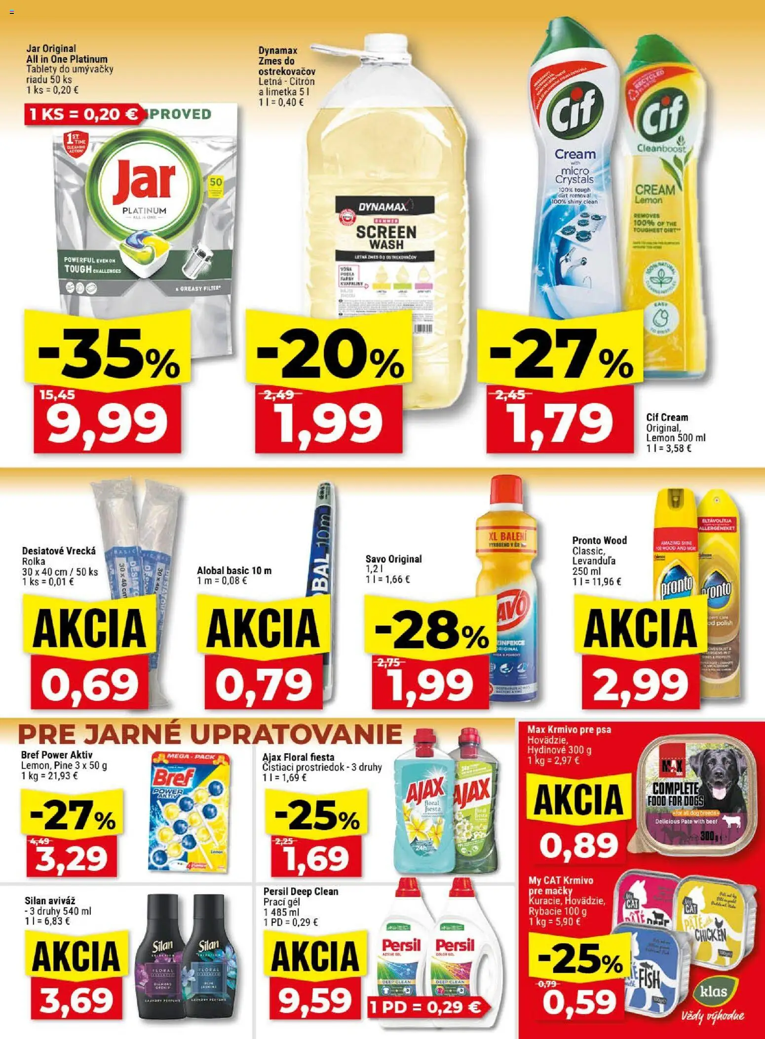 Nové Klas akcie – leták je platný od 11.05.2026 | Strana: 26 | Produkty: Limetka, Čistiaci prostriedok, Cif, Jar