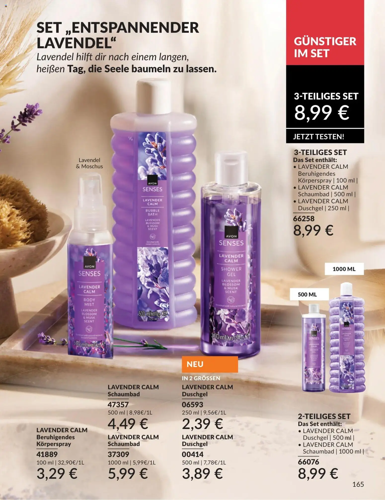 AVON Katalog Juli 2026 – gültig ab 01.07.2026 | Seite: 165 | Produkte: Duschgel, Lavendel, Körperspray