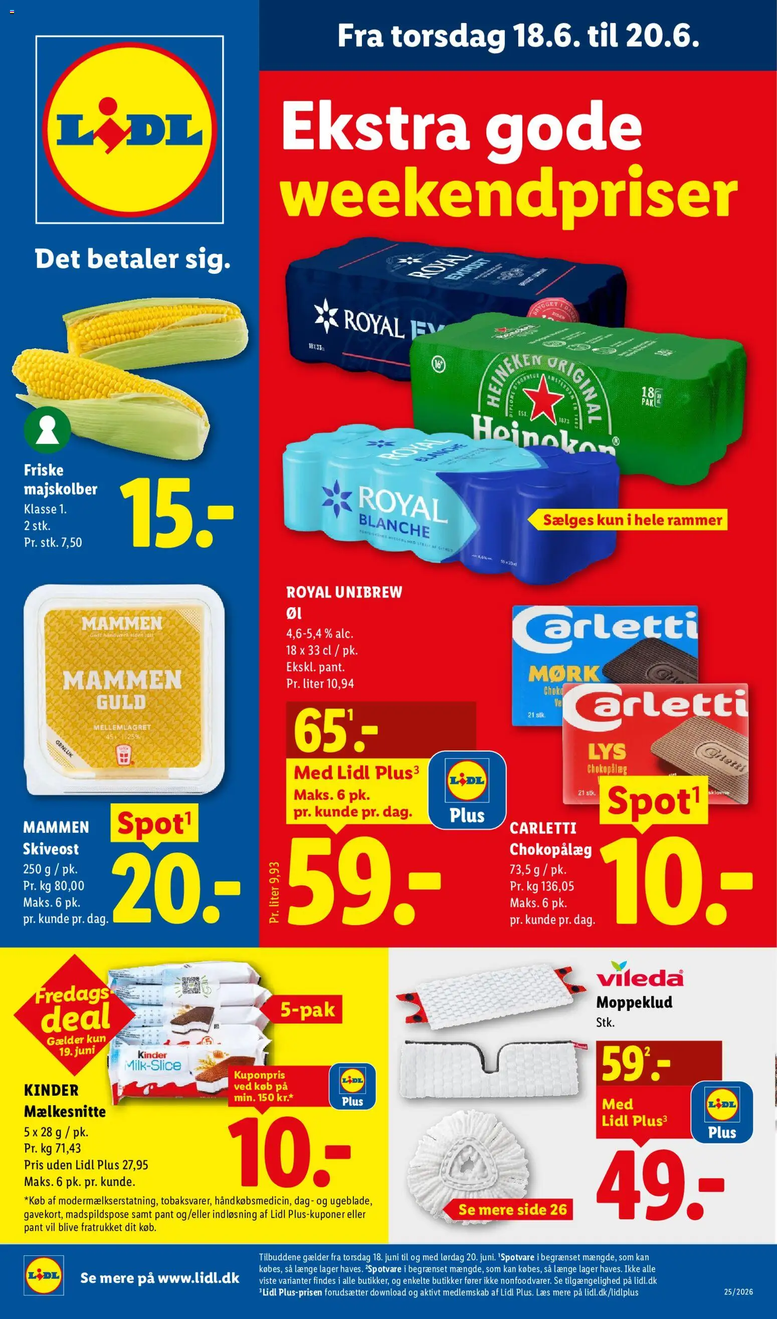 Lidl tilbudsavis – gyldig fra 18.06.2026 | Side: 1 | Produkter: Rammer, Majskolber, Skiveost, Søm