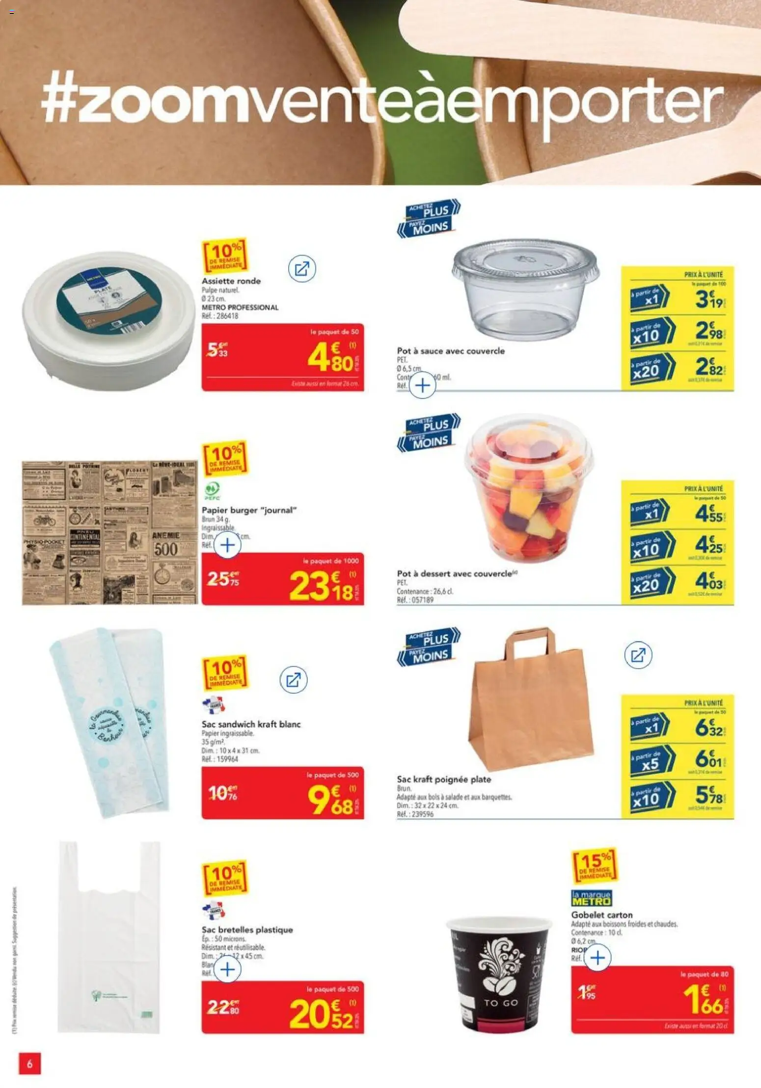 {H1} | Page: 6 | Produits: Salade, Boissons, Sandwich, Dessert