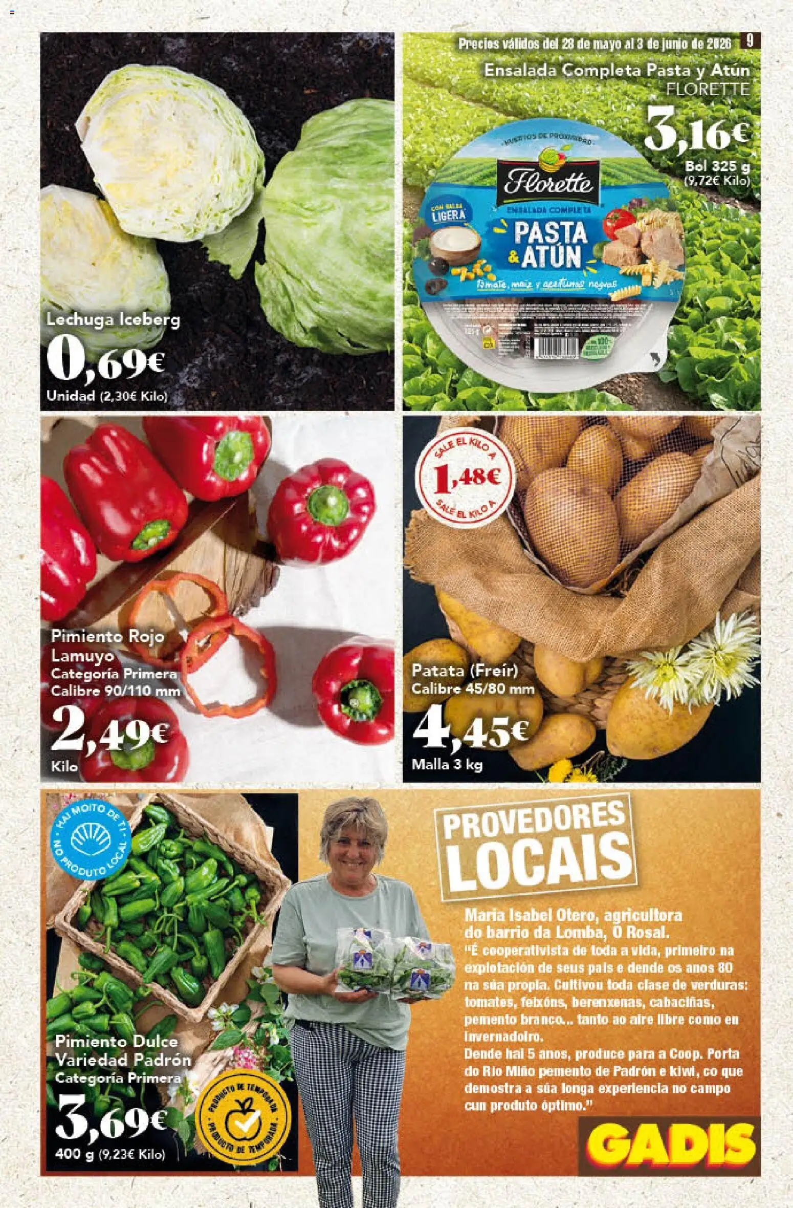 Gadis folleto │ válido desde el 28.05.2026 | Página: 9 | Productos: Pasta, Κάδος απορρυμάτων, Ensalada