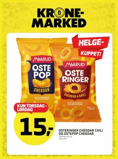 Forhåndsvisning av Bunnpris kundeavis gyldig fra 12/10/2026 | Side: 16 | Produkter: Chili, Ostepop, Cheddar