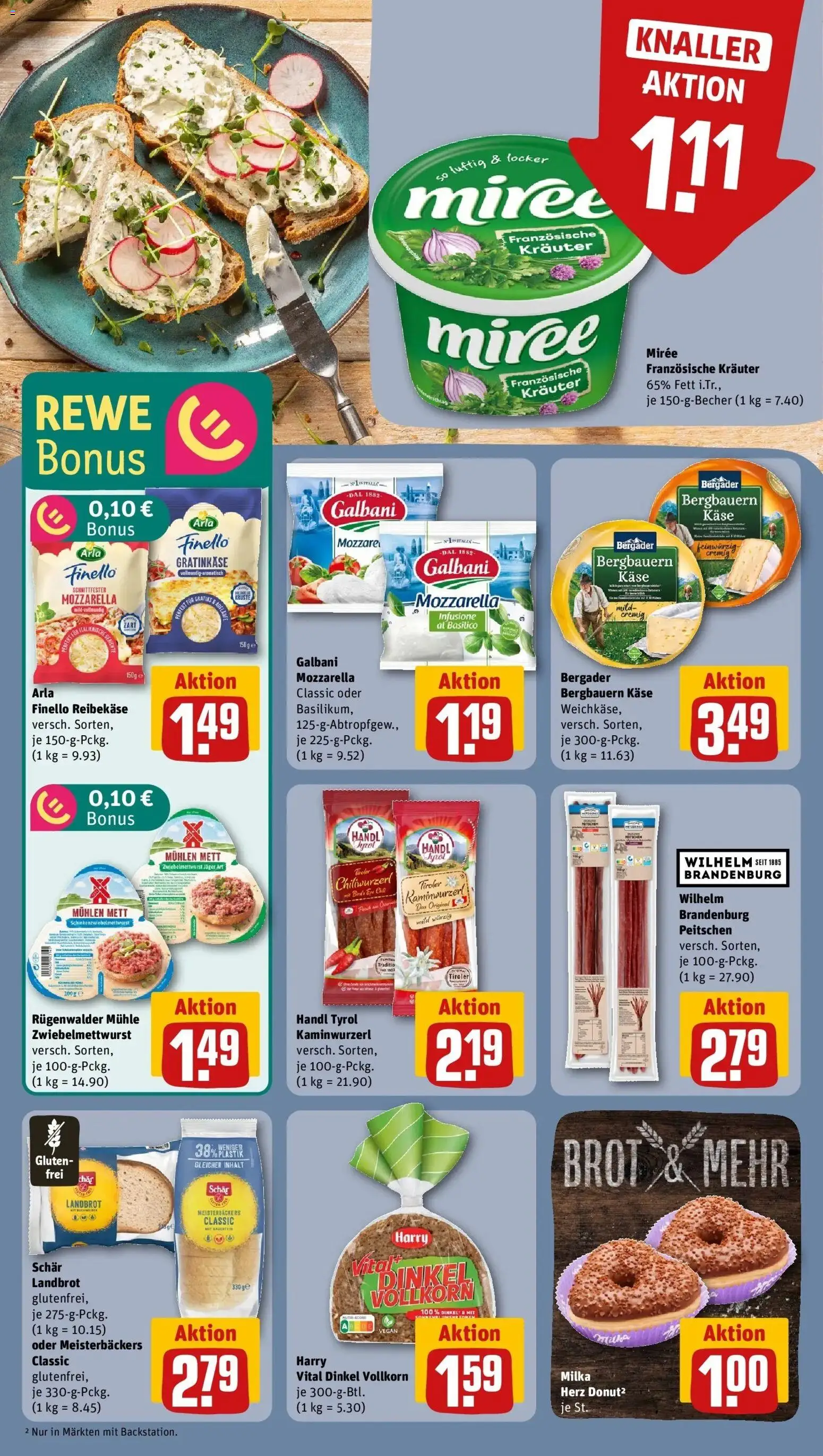 Rewe Prospekt Düren	 – gültig ab 10.05.2026 | Seite: 14 | Produkte: Mühle, Käse, Brot, Reibekase