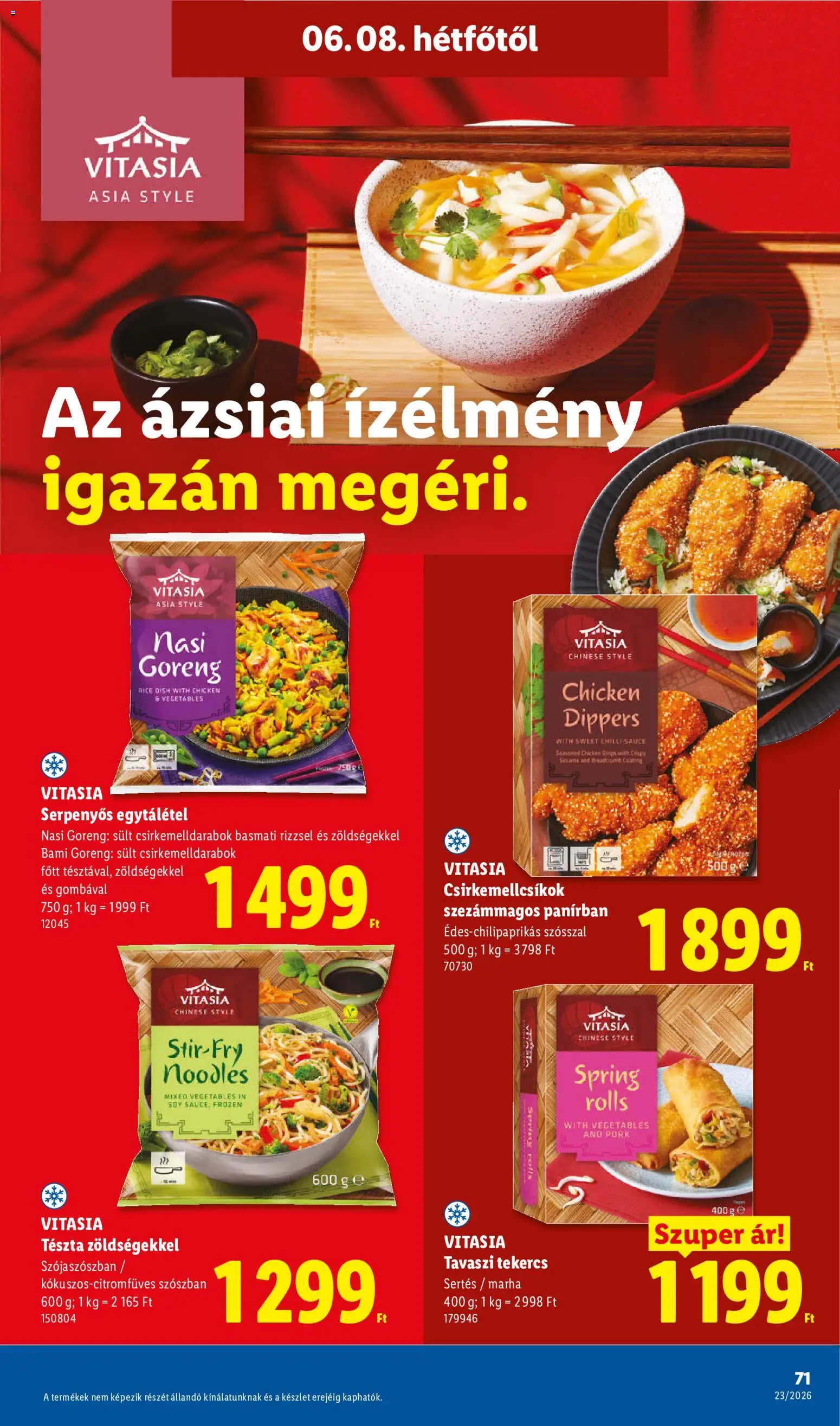 Lidl akciós ujság - amely érvényes a következő dátumtól: 04.06.2026 | Oldal: 71 | Termékek: Tészta