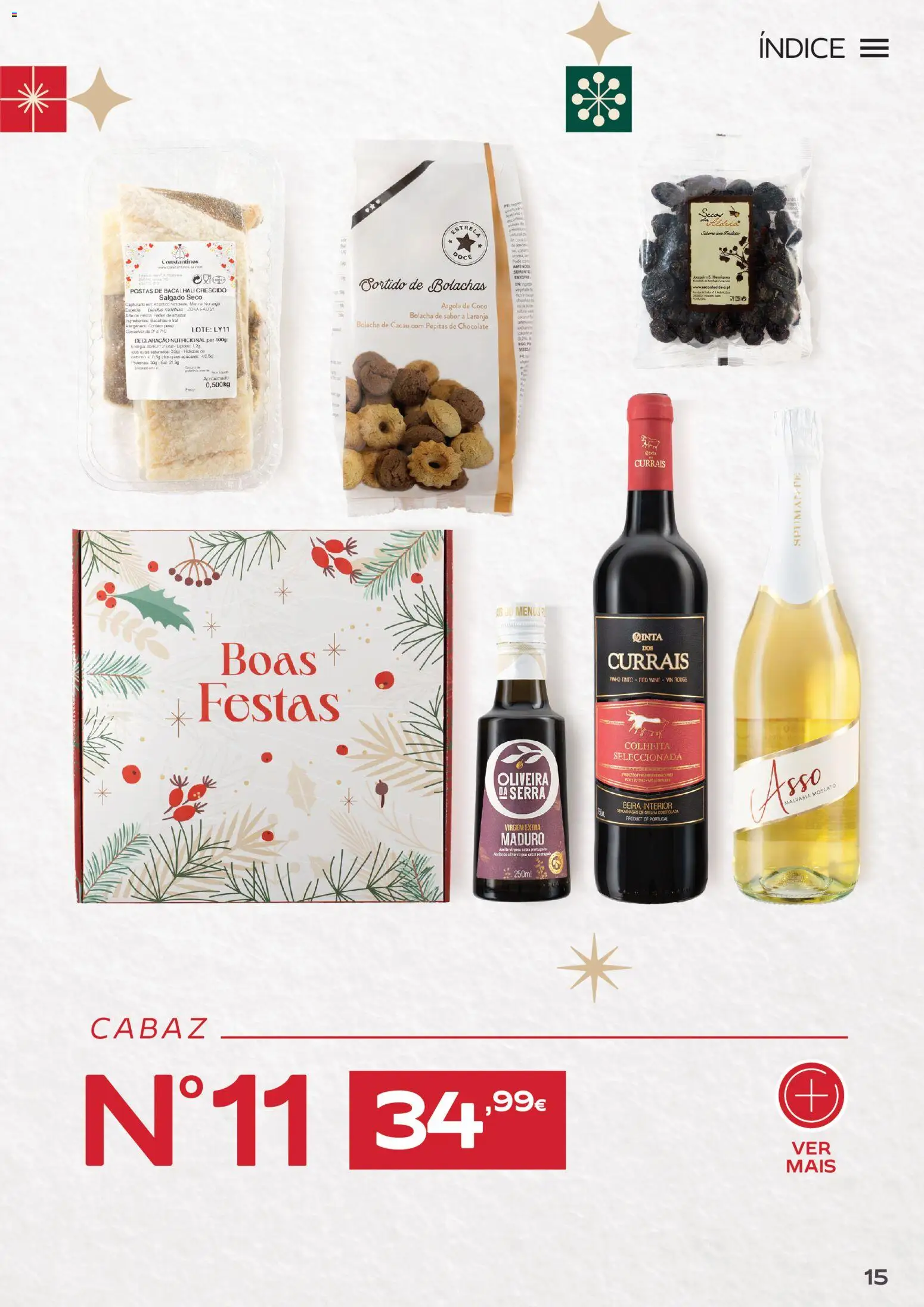 Continente Cabazes de Natal │ válido de 06/10/2026 | Página: 15 | Produtos: Bacalhau, Bolachas, Sal, Coco