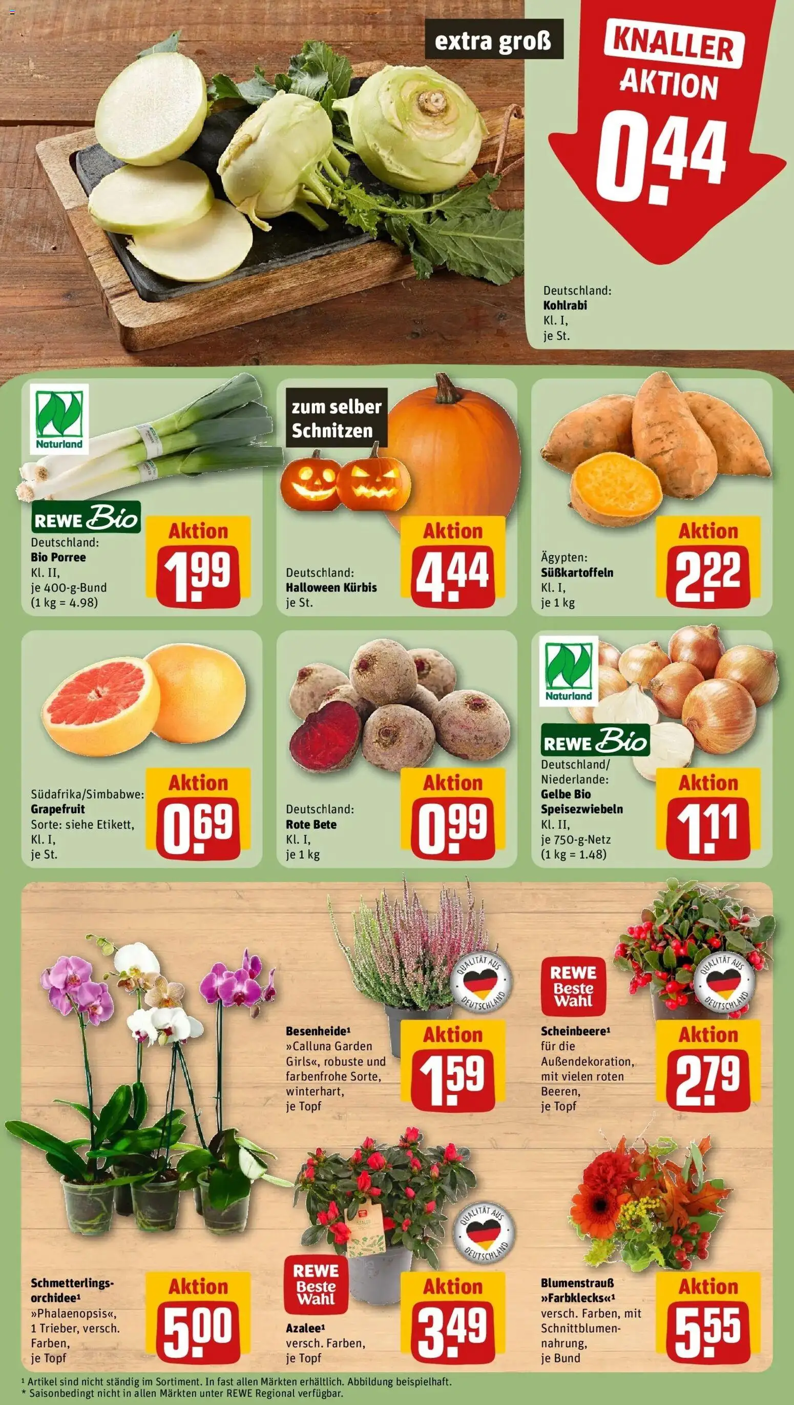 REWE Prospekt ab 12.10.2026 zum Blättern » Angebote | Seite: 5 | Produkte: Kohlrabi, Grapefruit, Kürbis