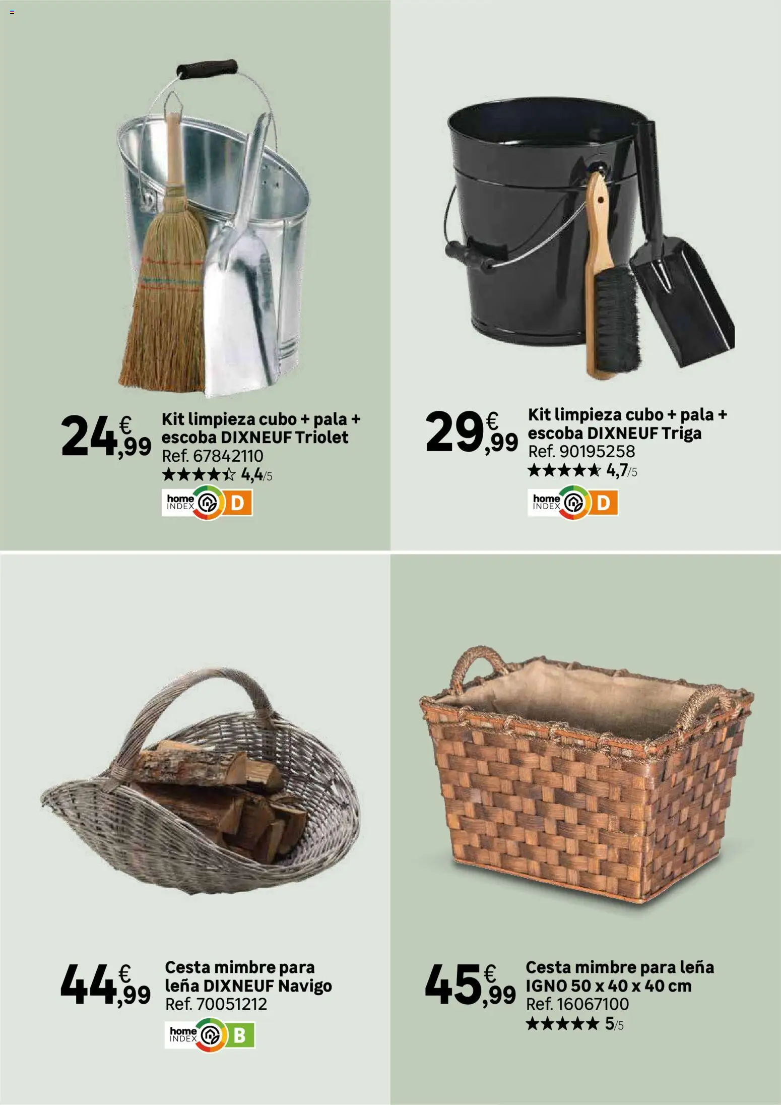 Leroy Merlin Calor en casa y mucho ahorro │ válido desde el 20/10/2026 | Página: 52 | Productos: Escoba, Leña, Cesta