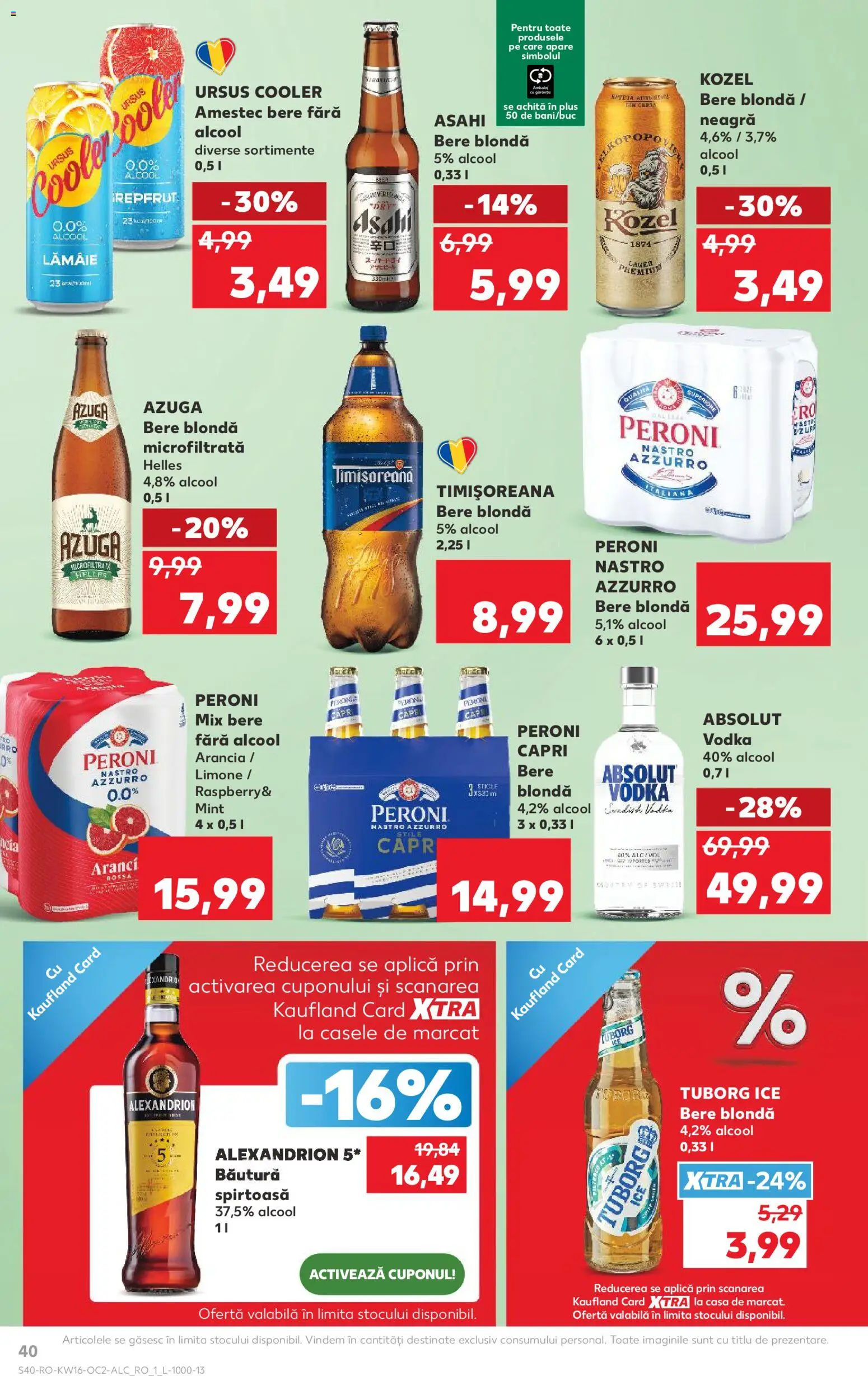Kaufland RO akciós ujság - amely érvényes a következő dátumtól: 15.04.2026 | Oldal: 40 | Termékek: Vodka