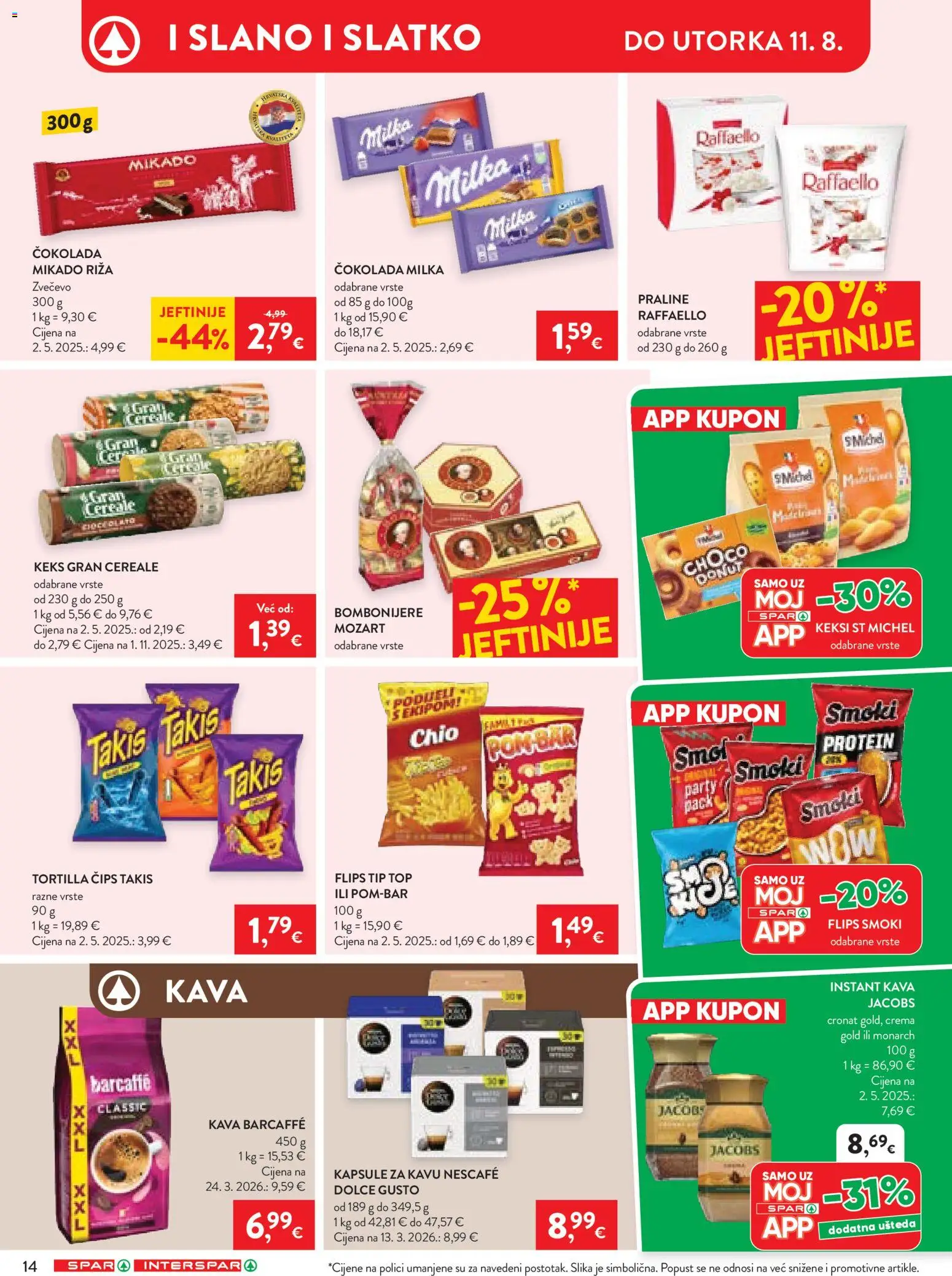 Interspar katalog | vrijedi od 04.08.2026 | Stranica: 18 | Proizvodi: Praline, Dolce Gusto, Keksi, Čokolada
