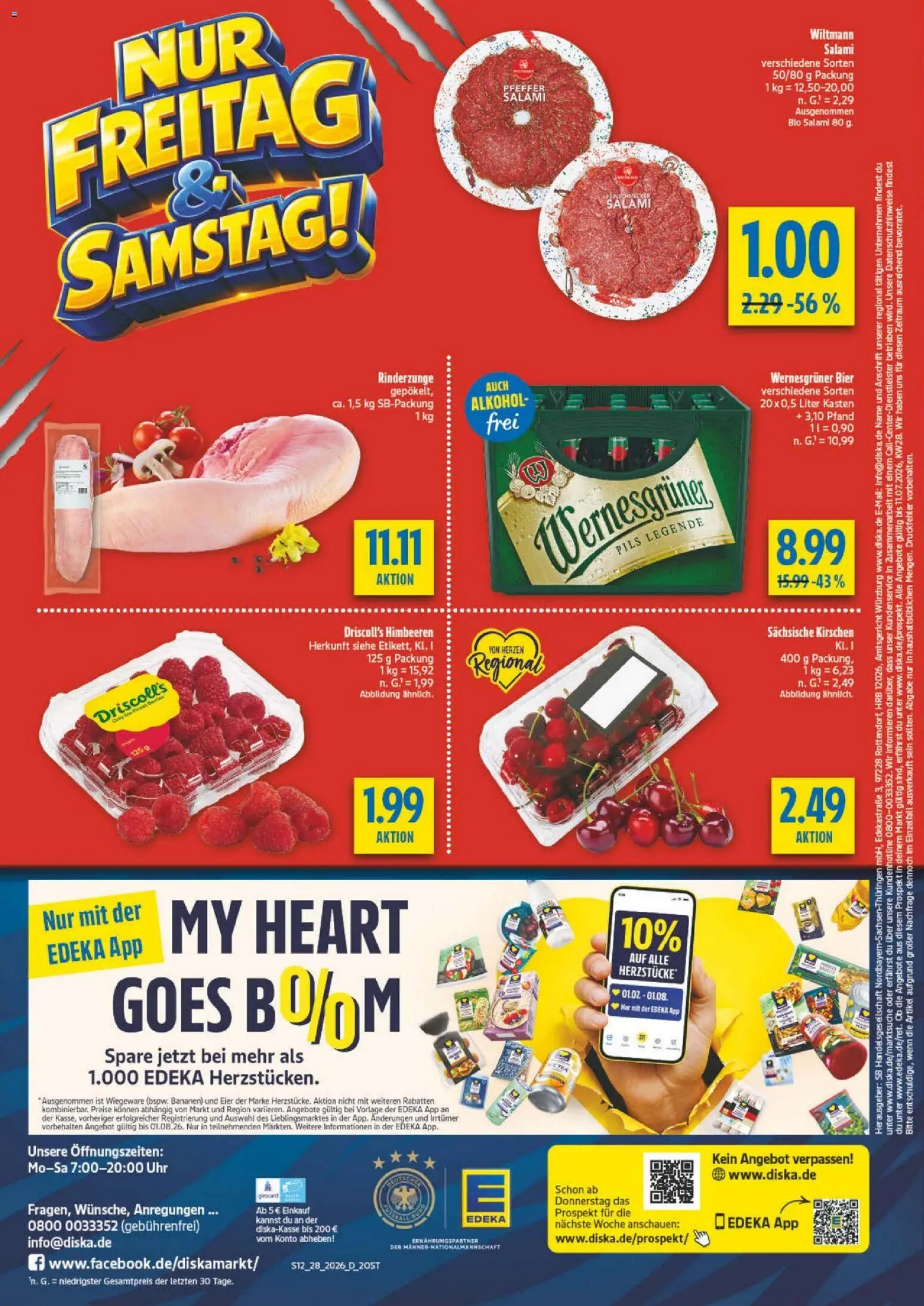 Diska Prospekt – gültig ab 06.07.2026 | Seite: 16 | Produkte: Bier, Wernesgruner, Bananen, Uhr