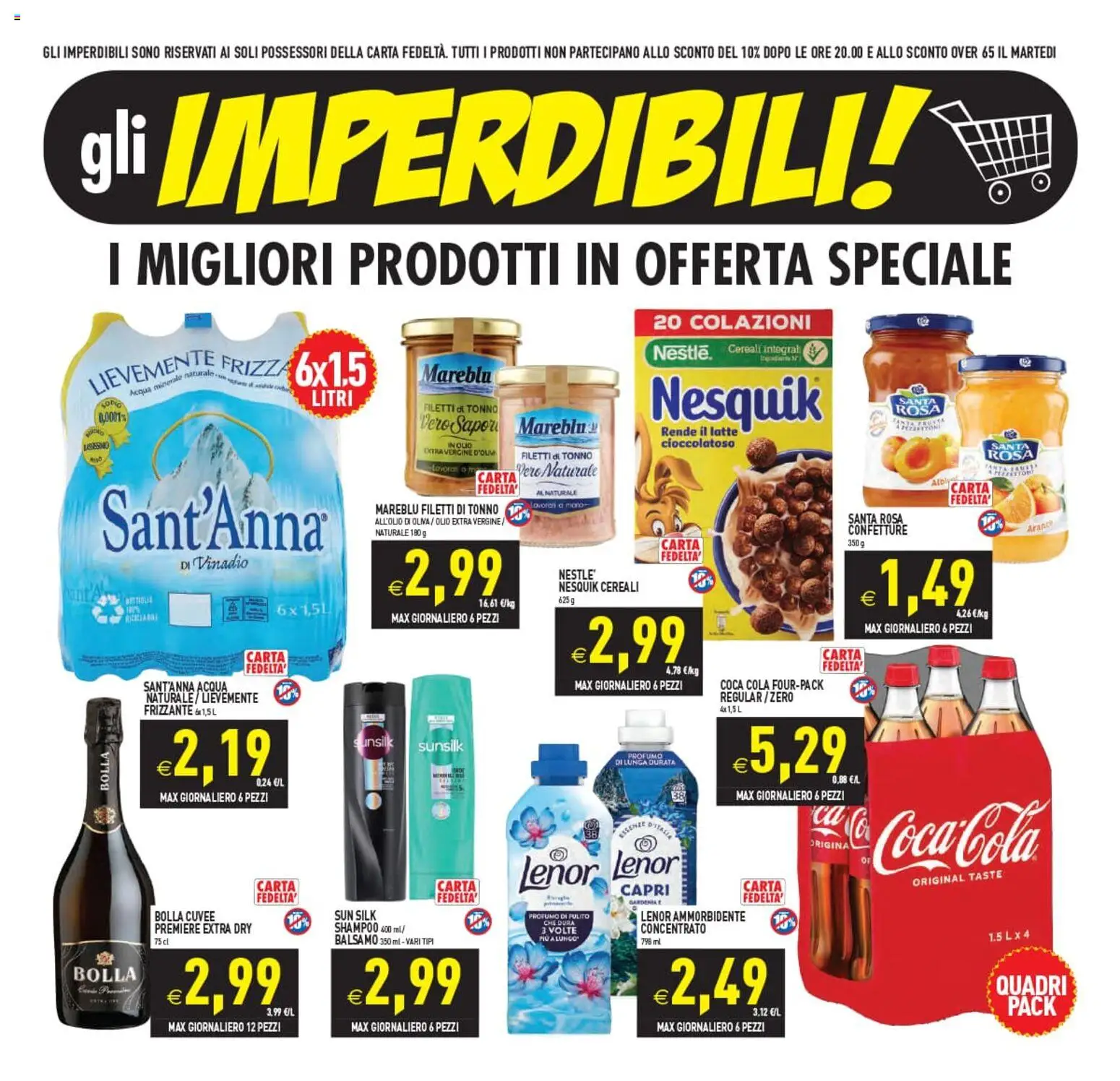 Volantino PIM Supermercati del 22/07/2026 | Pagina: 3 | Prodotti: Cereali, Olio extra vergine, Acqua minerale, Coca Cola