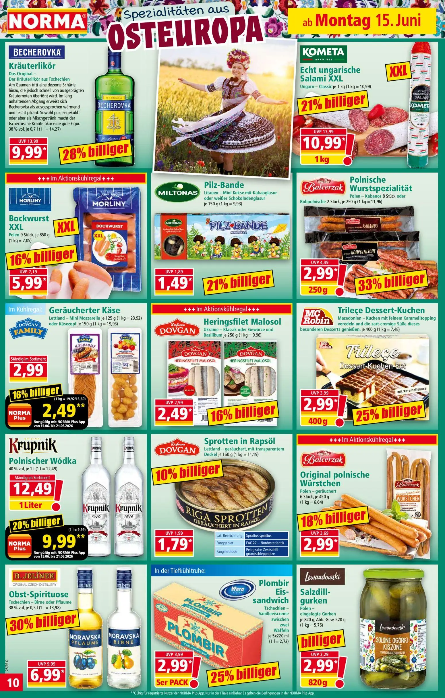 Norma Prospekt – gültig ab 15.06.2026 | Seite: 10 | Produkte: Birne, Kuchen, Gurken, Eis