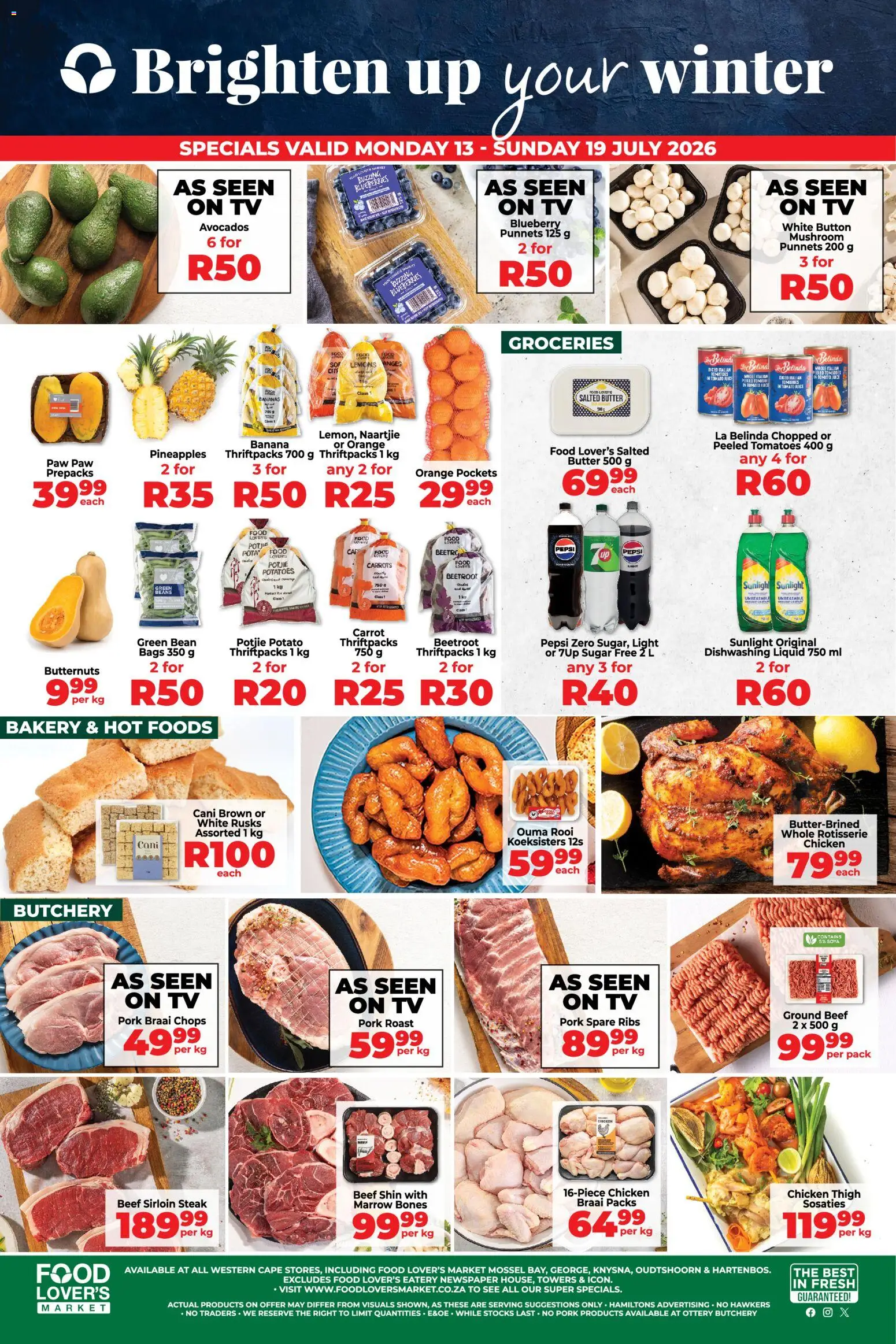 New Food Lover's Market catalogue – valid from 13/07/2026 | Page: 1 | Products: TV, Ribs, Chicken, Tomatoes