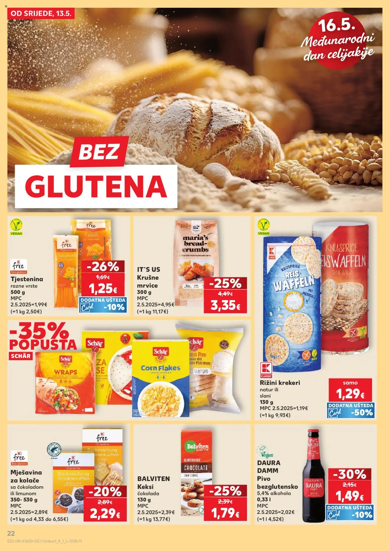 Kaufland katalog | vrijedi od 13.05.2026 | Stranica: 22 | Proizvodi: Keksi, Čokolada, Tjestenina, Krekeri