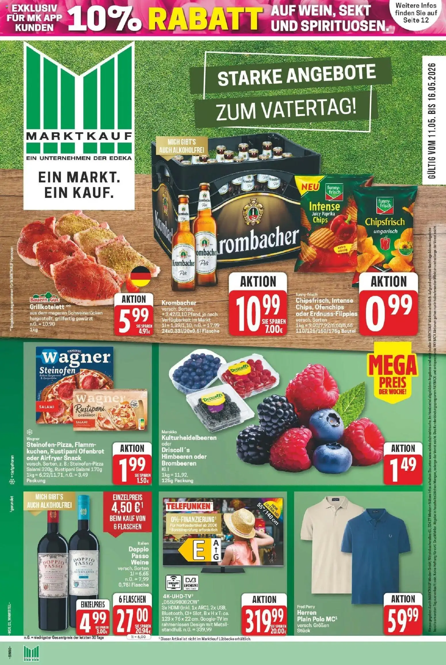 Marktkauf Prospekt Meppen	 – gültig ab 11.05.2026 | Seite: 1 | Produkte: Sekt, Paprika, Krombacher, Salami