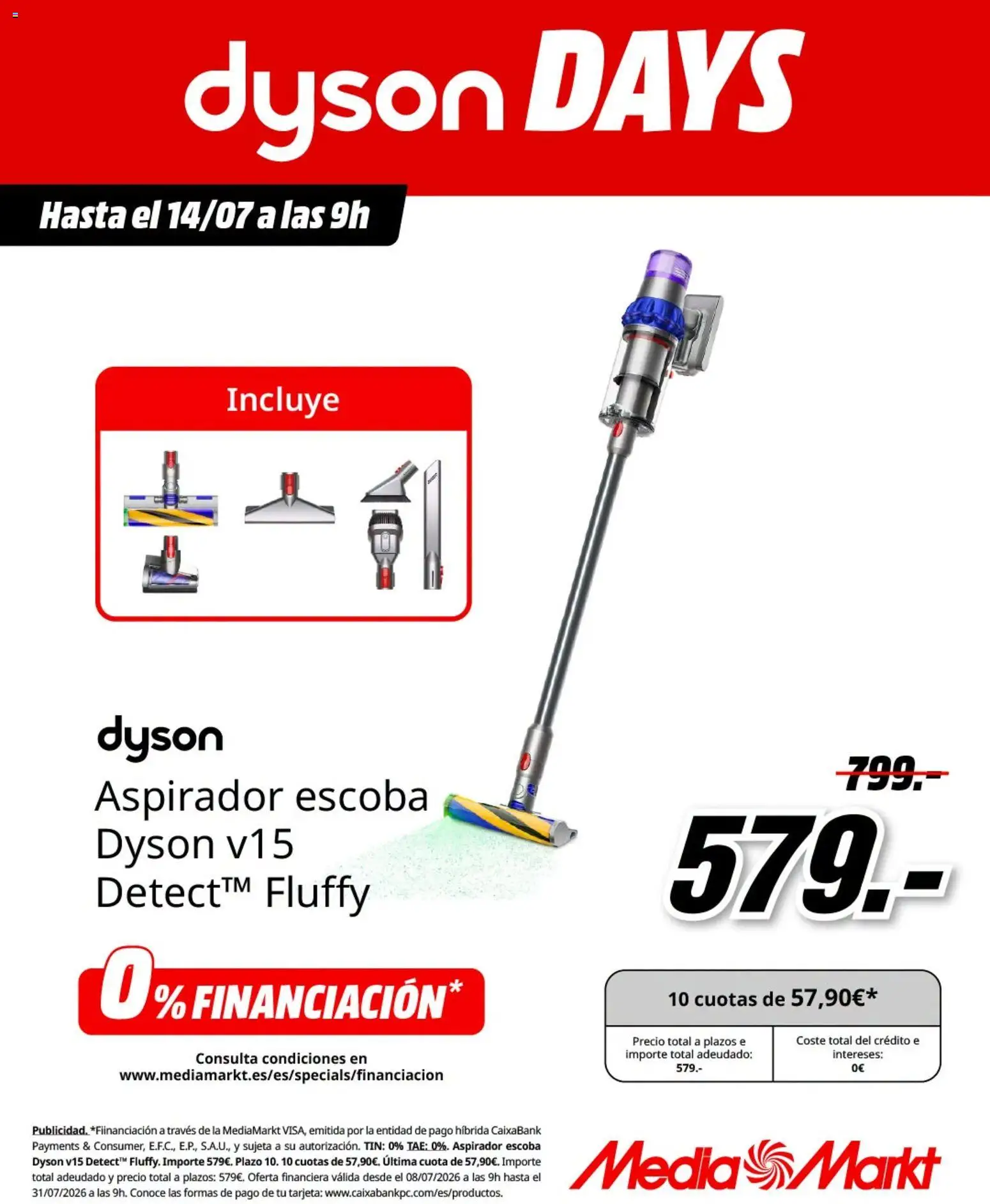 Media Markt folleto Days Dyson │ válido desde el 10/07/2026 | Página: 2 | Productos: Escoba, Aspirador