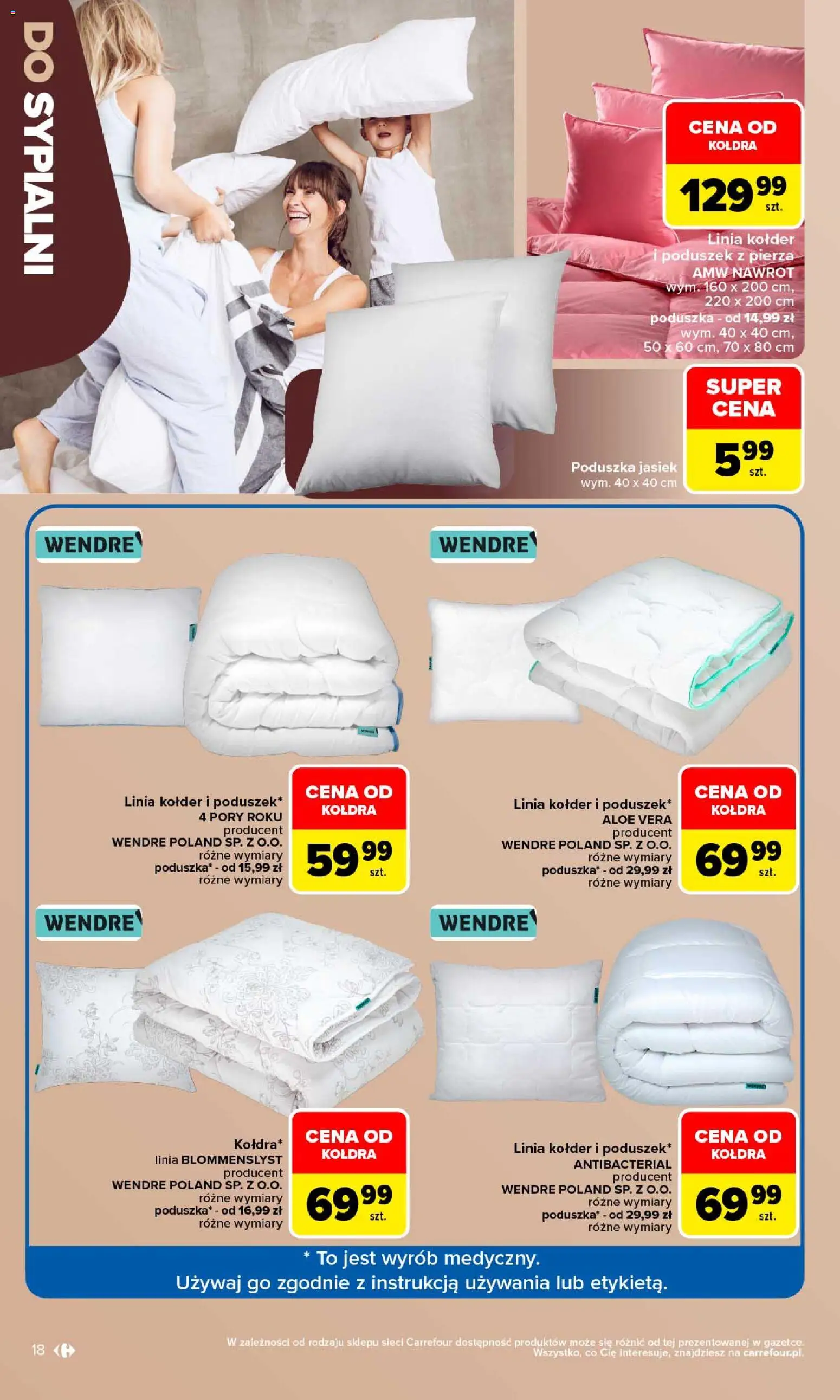 Carrefour gazetka - Stylowy dom od 07.09.2026 | Strona: 18 | Produkty: Poduszka, Kołdra