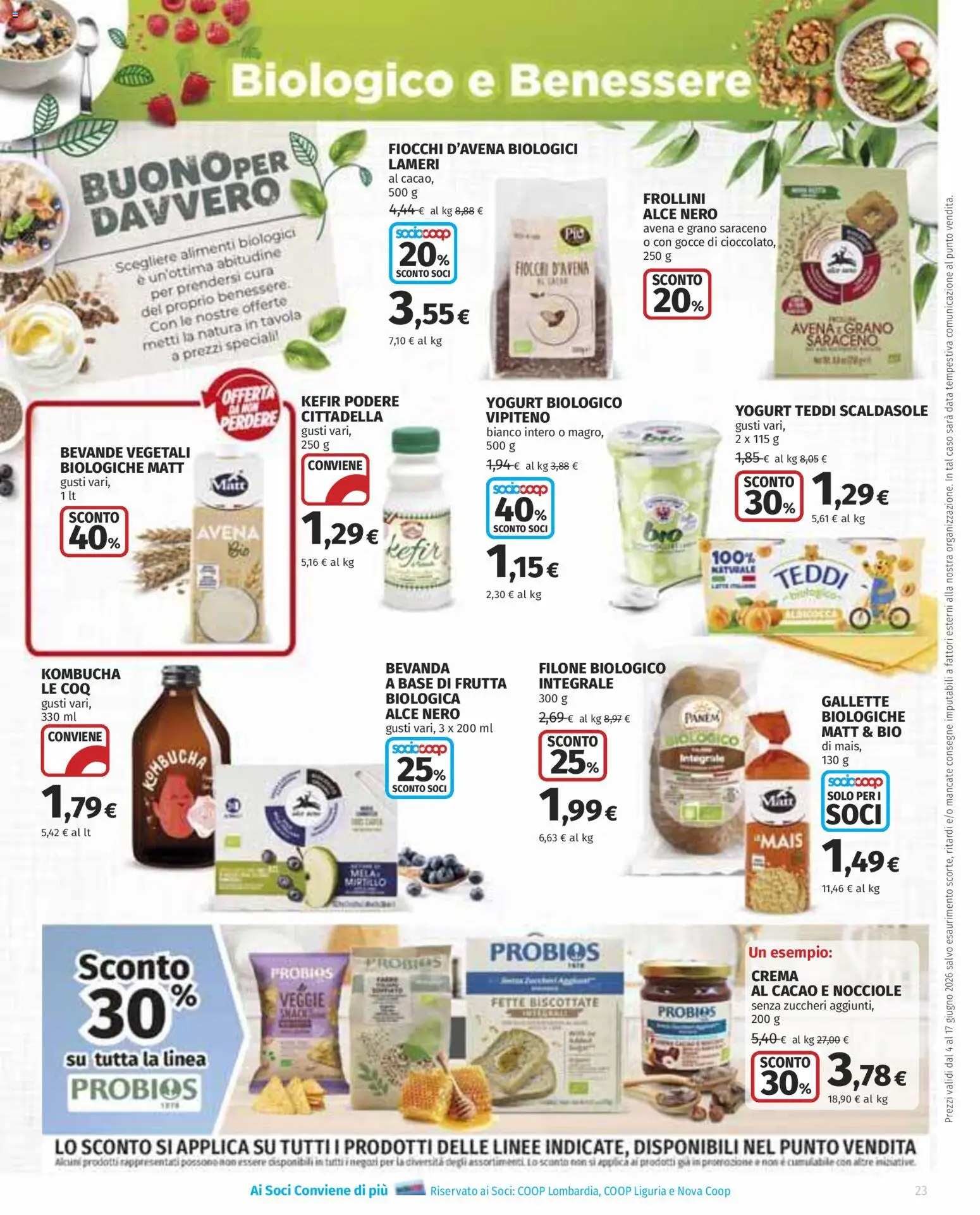 Volantino Ipercoop del 04.06.2026 | Pagina: 23 | Prodotti: Yogurt, Fiocchi, Nocciole, Cacao