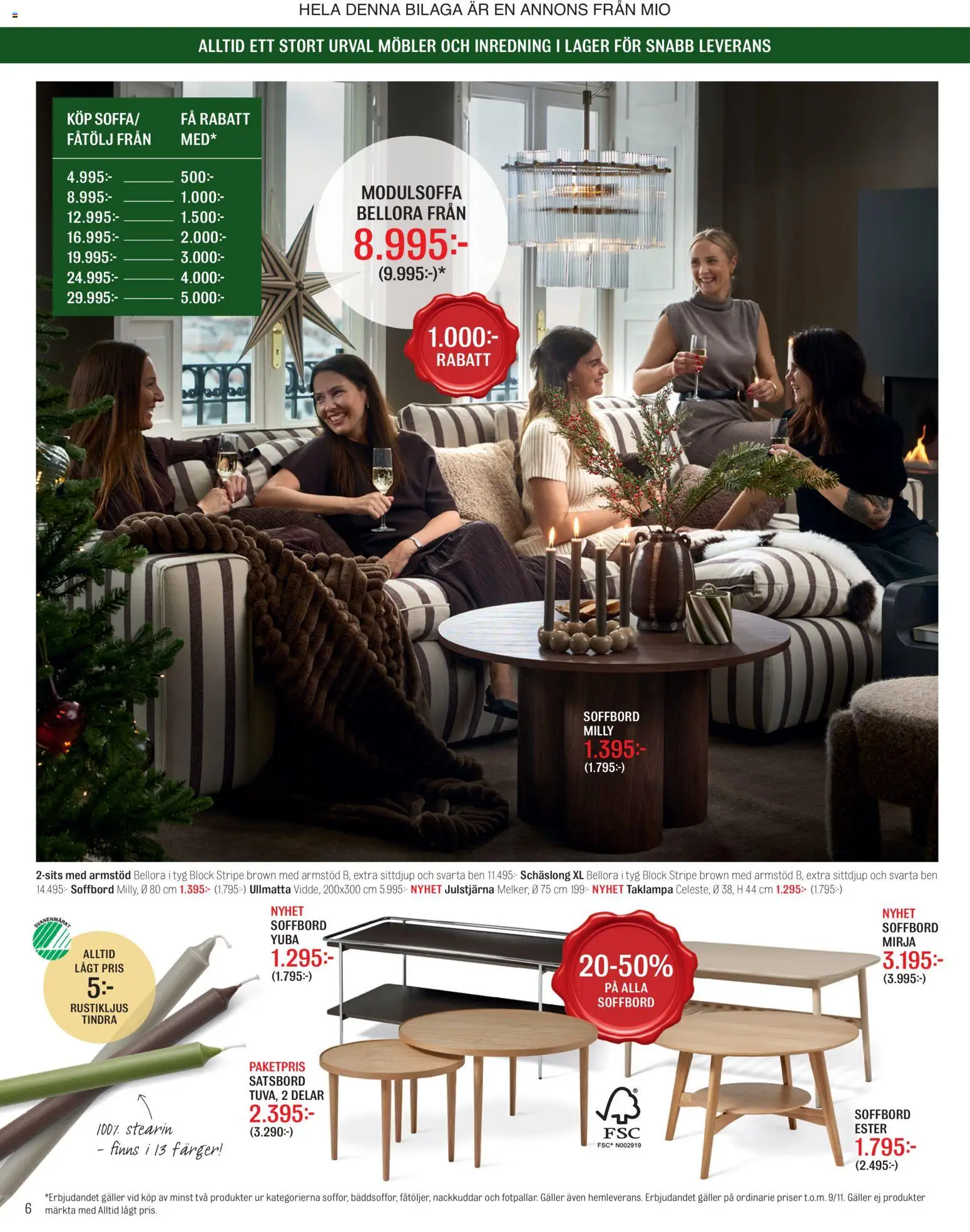 Mio reklamblad aktuell från 20/10/2026 | Sida: 6 | Produkter: Ben, Fåtölj, Soffbord, Taklampa
