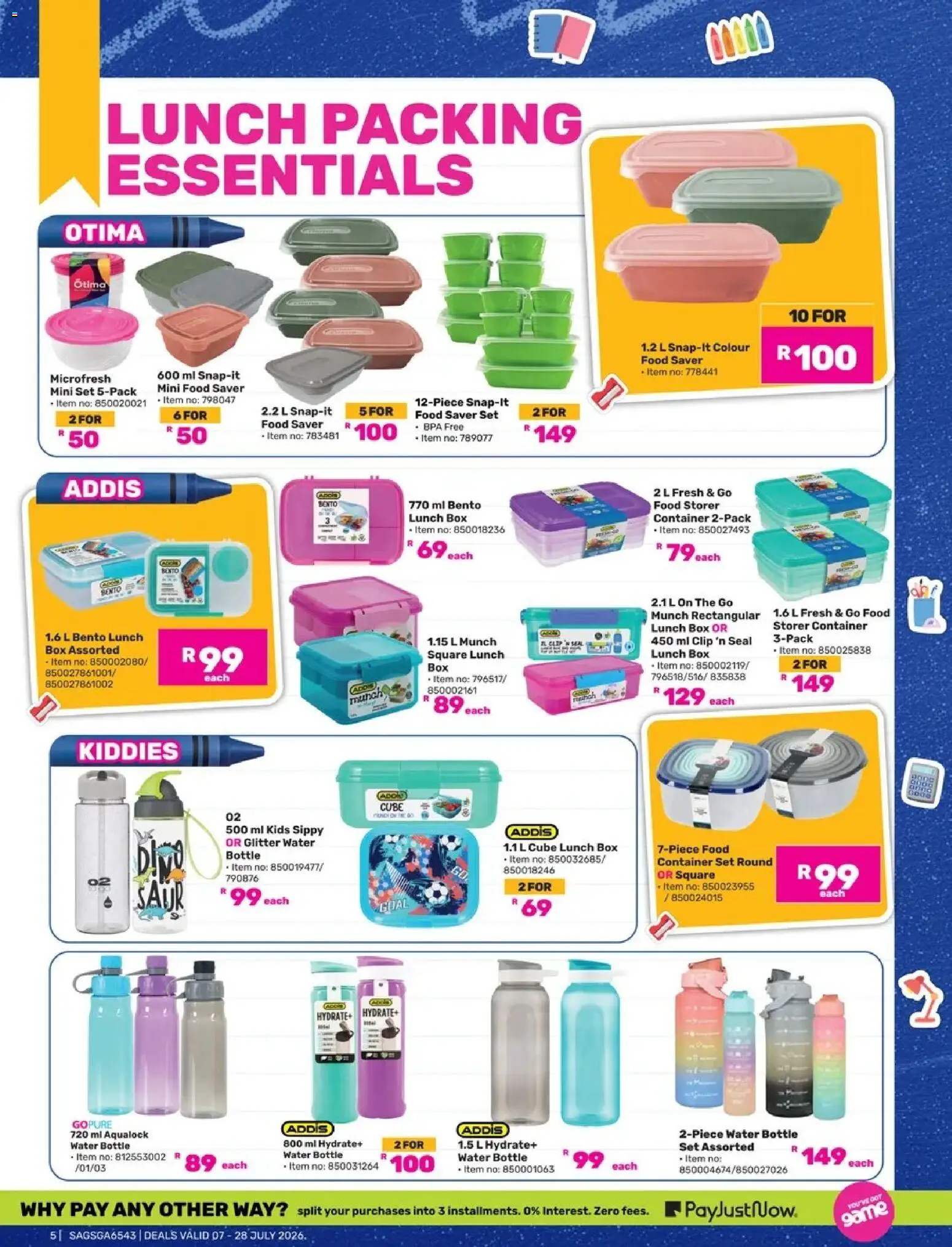 Game - Own Back To School 2026 valid from 07/07/2026 | Page: 4 | Products: Box, Water, Game