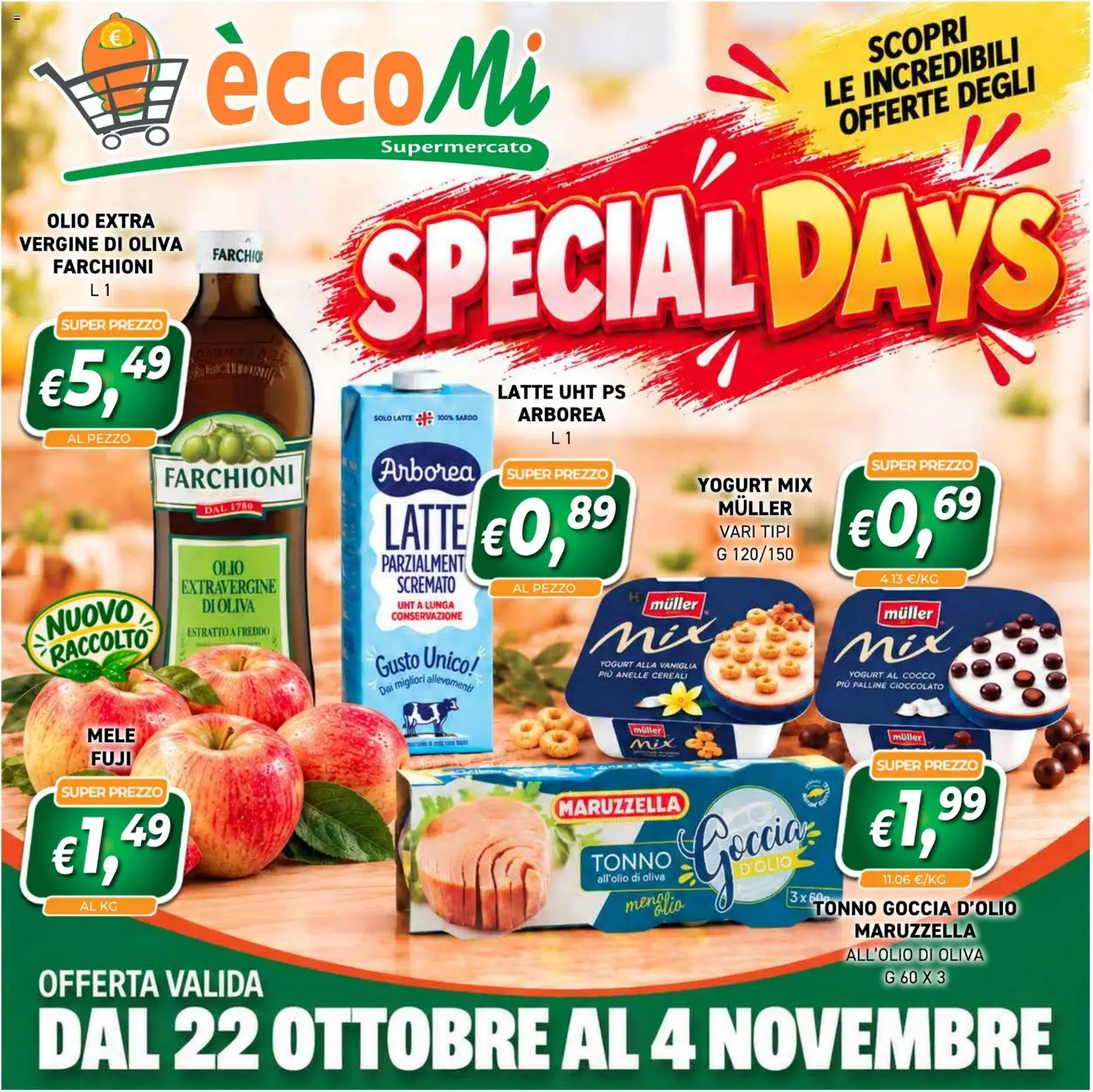 Volantino Coal del 22/10/2026 | Pagina: 1 | Prodotti: Cioccolato, Latte, Olio, Tonno