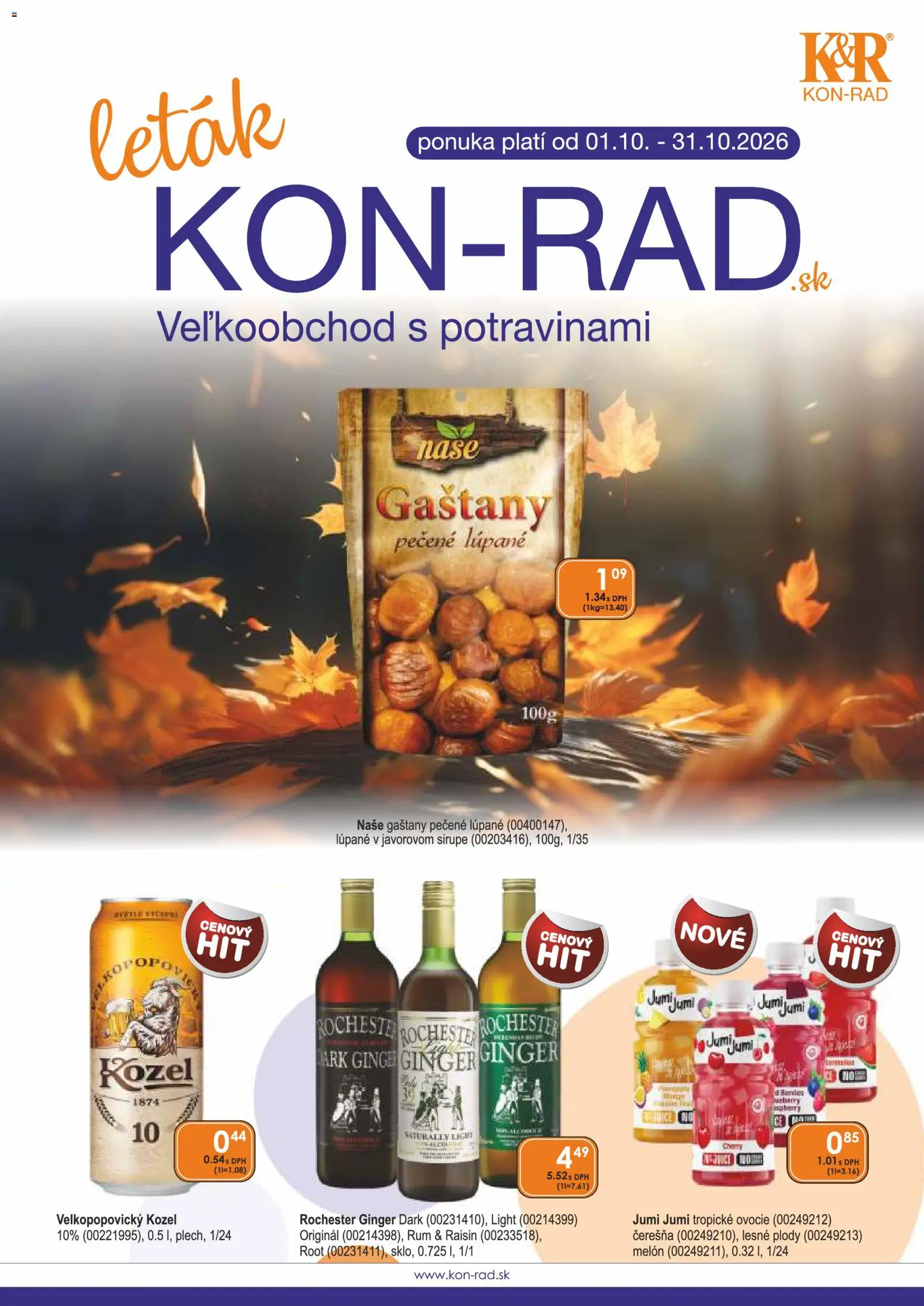 Nové KON - RAD akcie – leták je platný od 01.10.2026 | Strana: 1