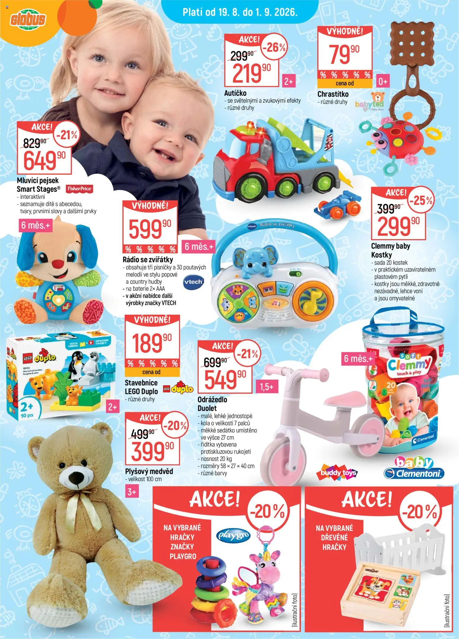Globus leták - Pro nejmenší od 19.08.2026 | Strana: 5 | Produkty: Stavebnice, Lego duplo, Rádio, Hračky