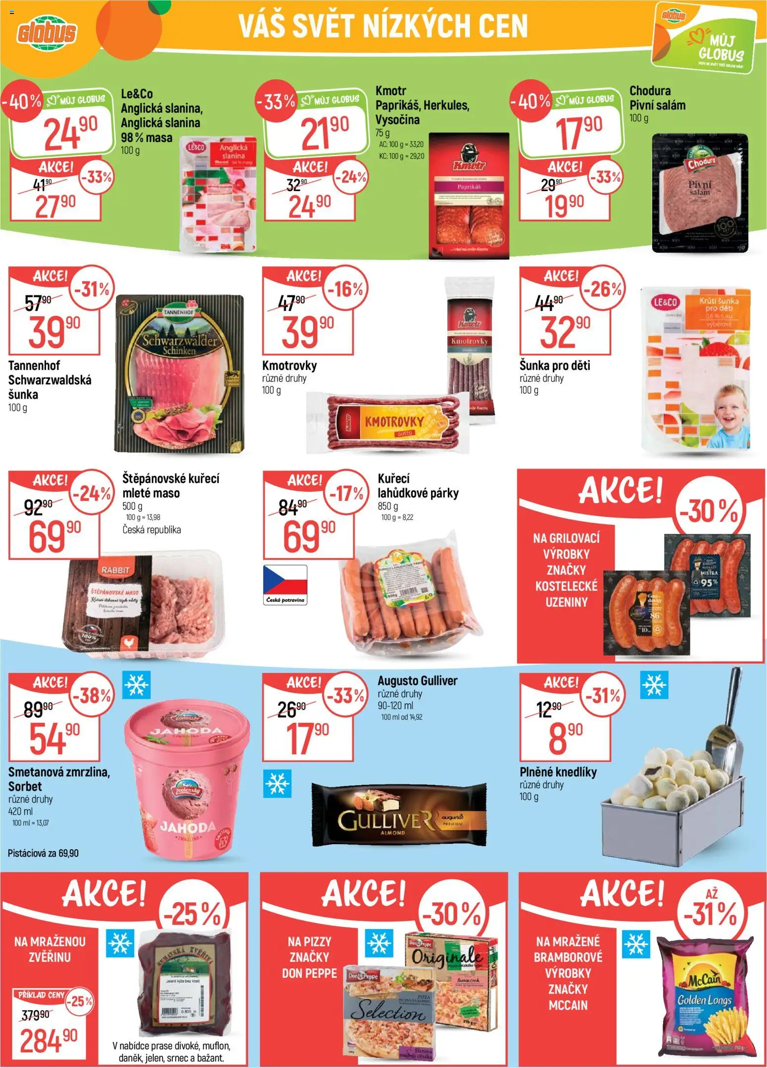 Globus leták od 09.09.2026 | Strana: 23 | Produkty: Anglická slanina, Mleté maso, Slanina, Sorbet