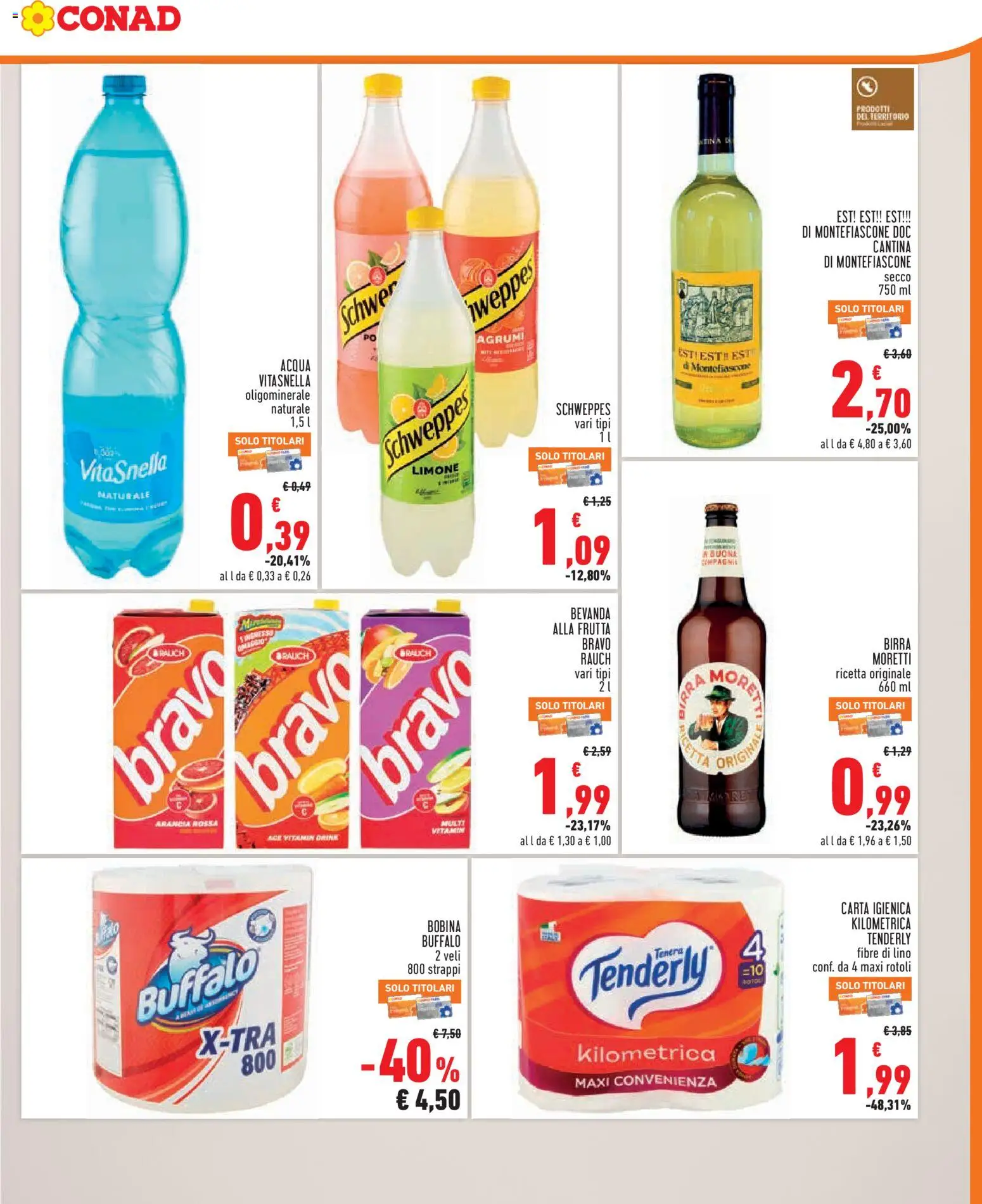 Volantino Conad del 16/09/2026 | Pagina: 7 | Prodotti: Carta igienica, Frutta, Agrumi, Birra Moretti