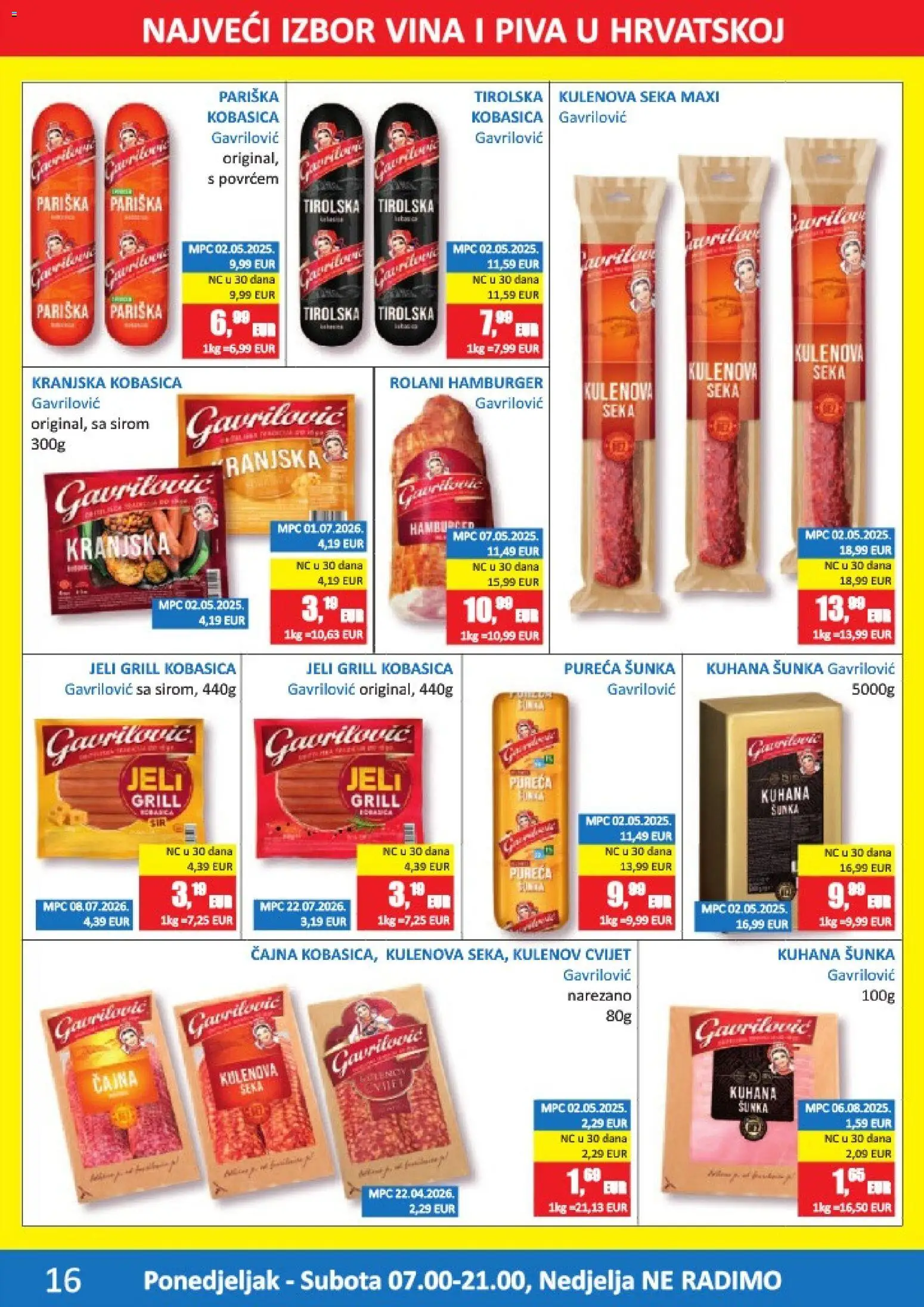 Vrutak katalog | vrijedi od 14.09.2026 | Stranica: 16 | Proizvodi: Šunka, Kranjska kobasica, Grill, Hamburger