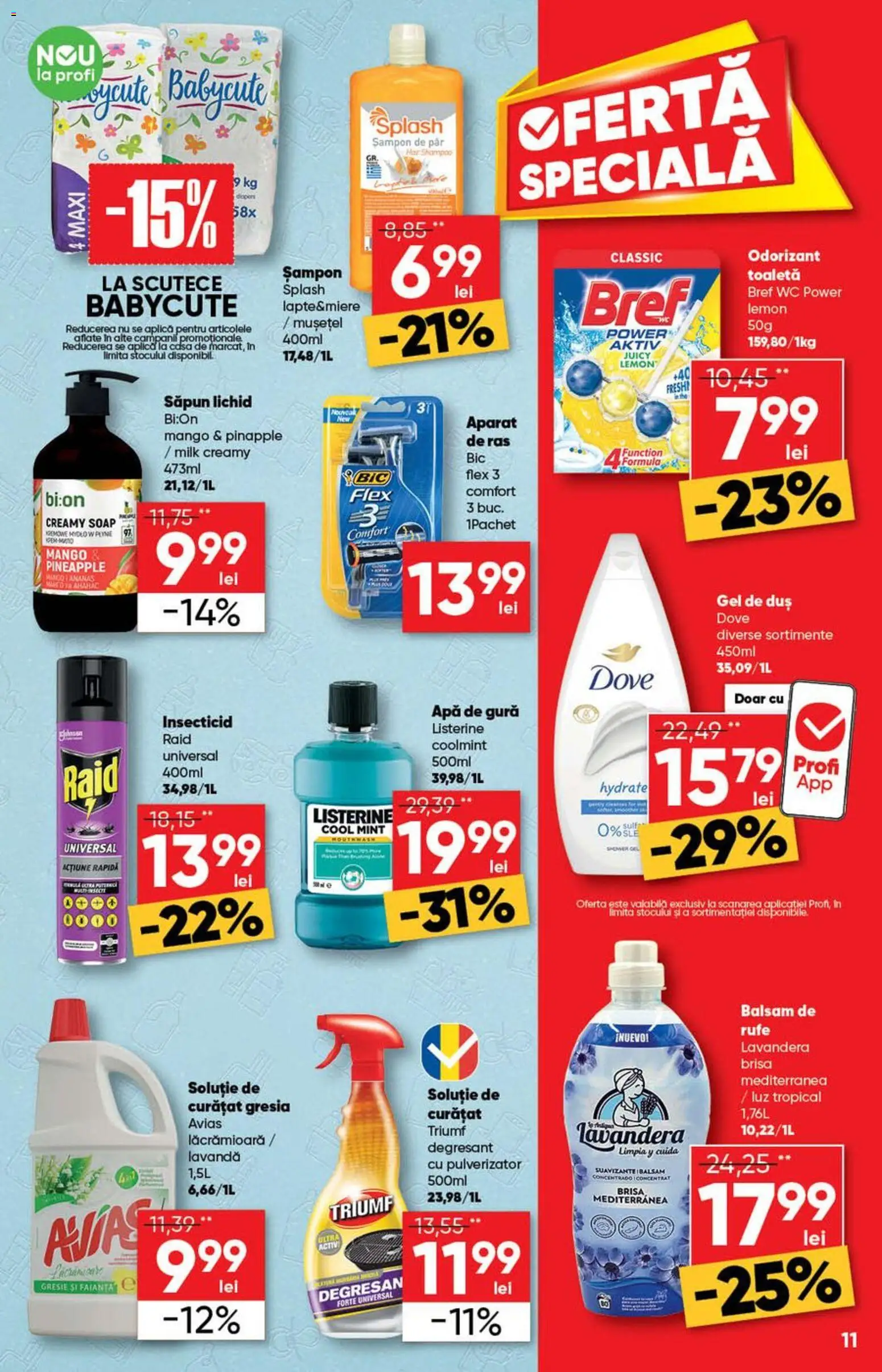 Noul catalog Profi – valabil de la 27.05.2026 | Pagină: 11 | Produse: Șampon, Balsam, Apă de gură, Mango
