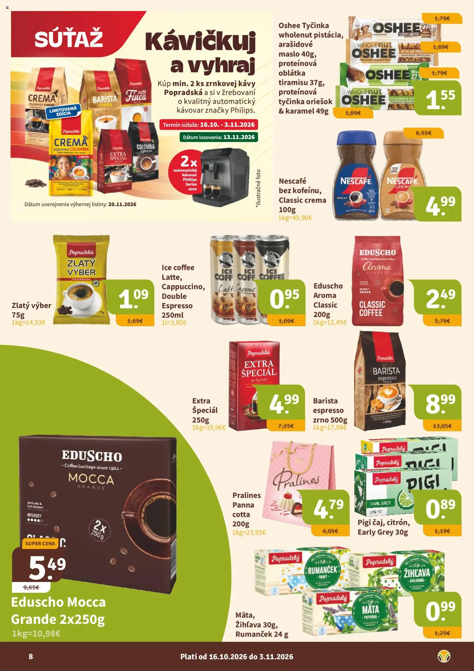 Nové Nitrazdroj akcie – leták je platný od 16.10.2026 | Strana: 8 | Produkty: Automatický kávovar, Kávovar, Maslo
