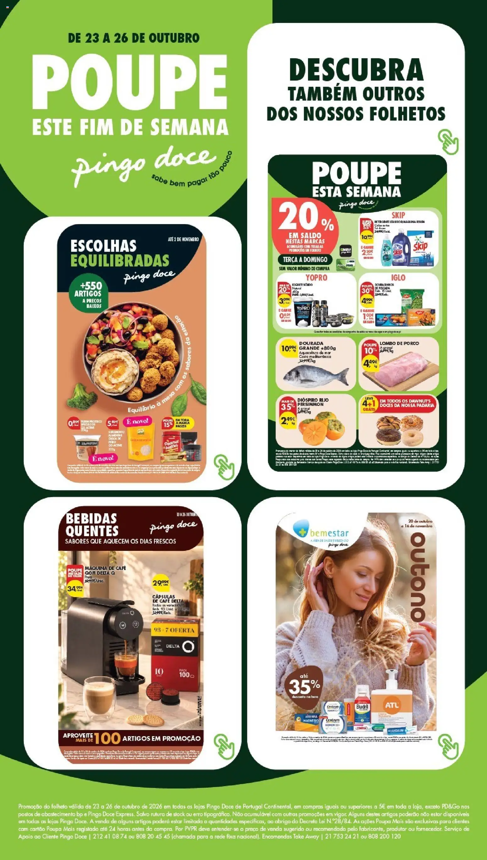 Pingo Doce Folheto Poupe Este Fim de Semana │ válido de 23/10/2026 | Página: 26 | Produtos: Dourada, Bebidas, Iogurte, Doces