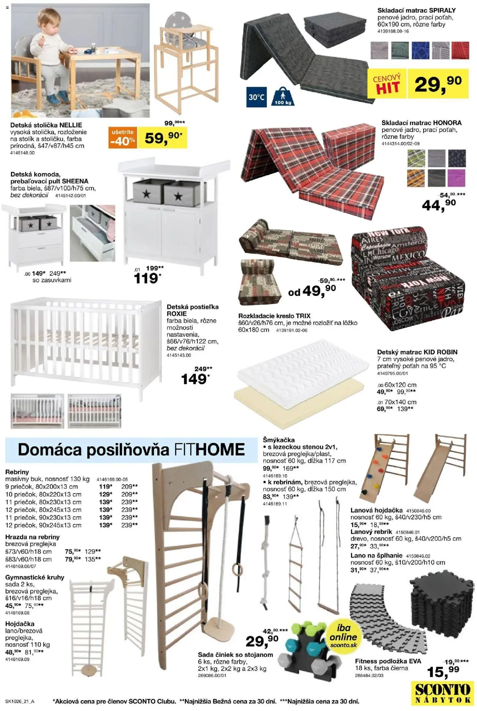 Nové Sconto nábytok akcie – leták je platný od 05.08.2026 | Strana: 21 | Produkty: Nábytok, Matrac, Rozkladacie kreslo, Skladací matrac