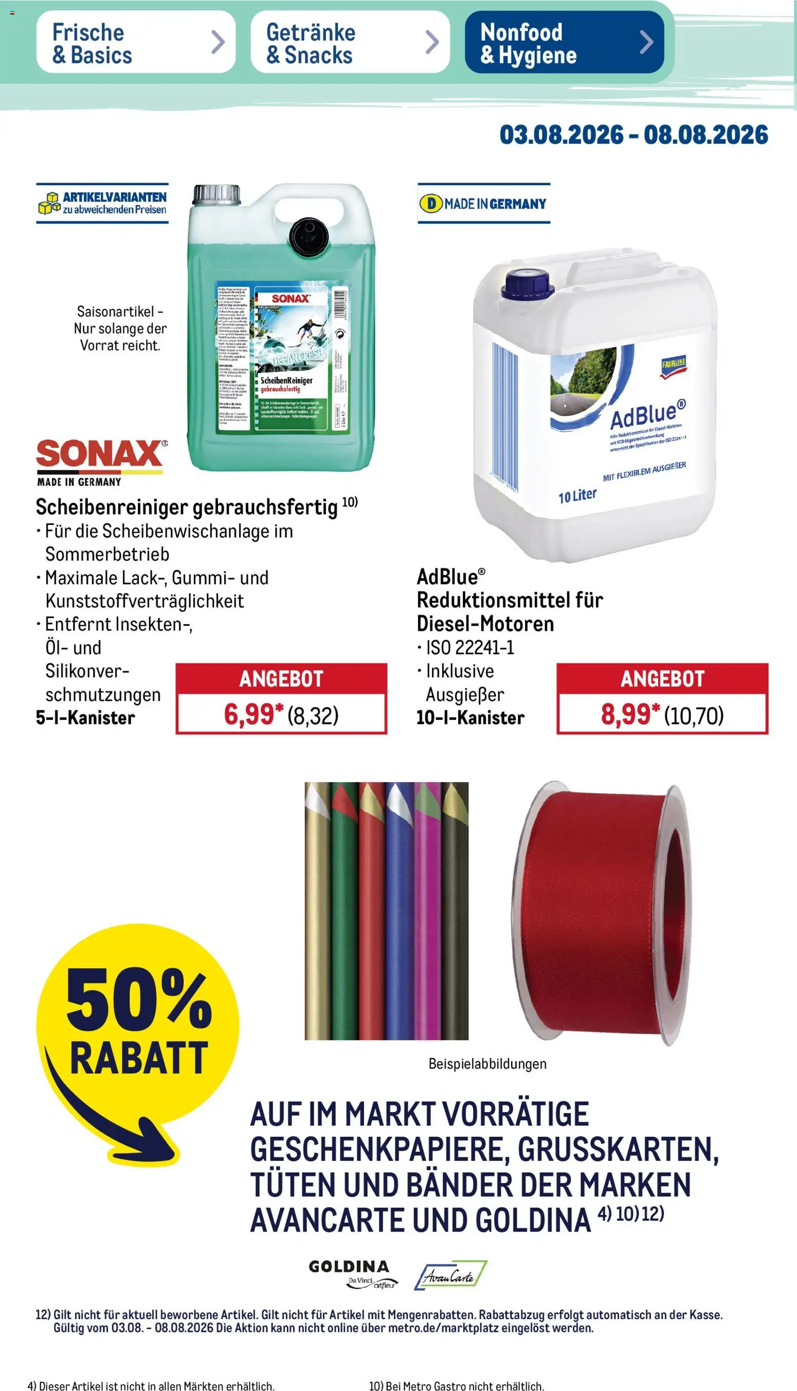 Metro Non Food & Hygiene – gültig ab 03.08.2026 | Seite: 8 | Produkte: Öl