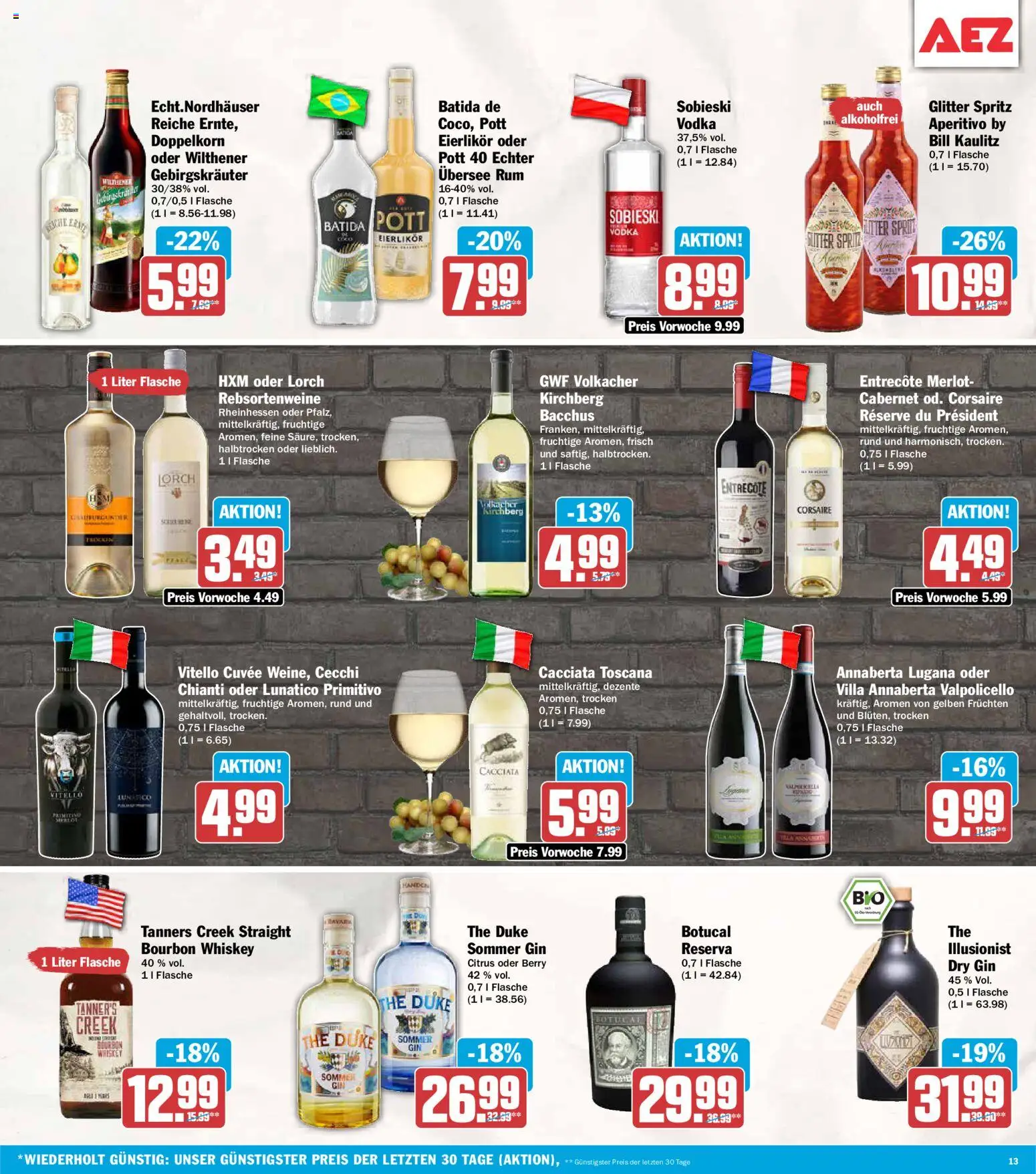 AEZ Prospekt – gültig ab 26.05.2026 | Seite: 13 | Produkte: Rum, Entrecote, Vodka, Whiskey