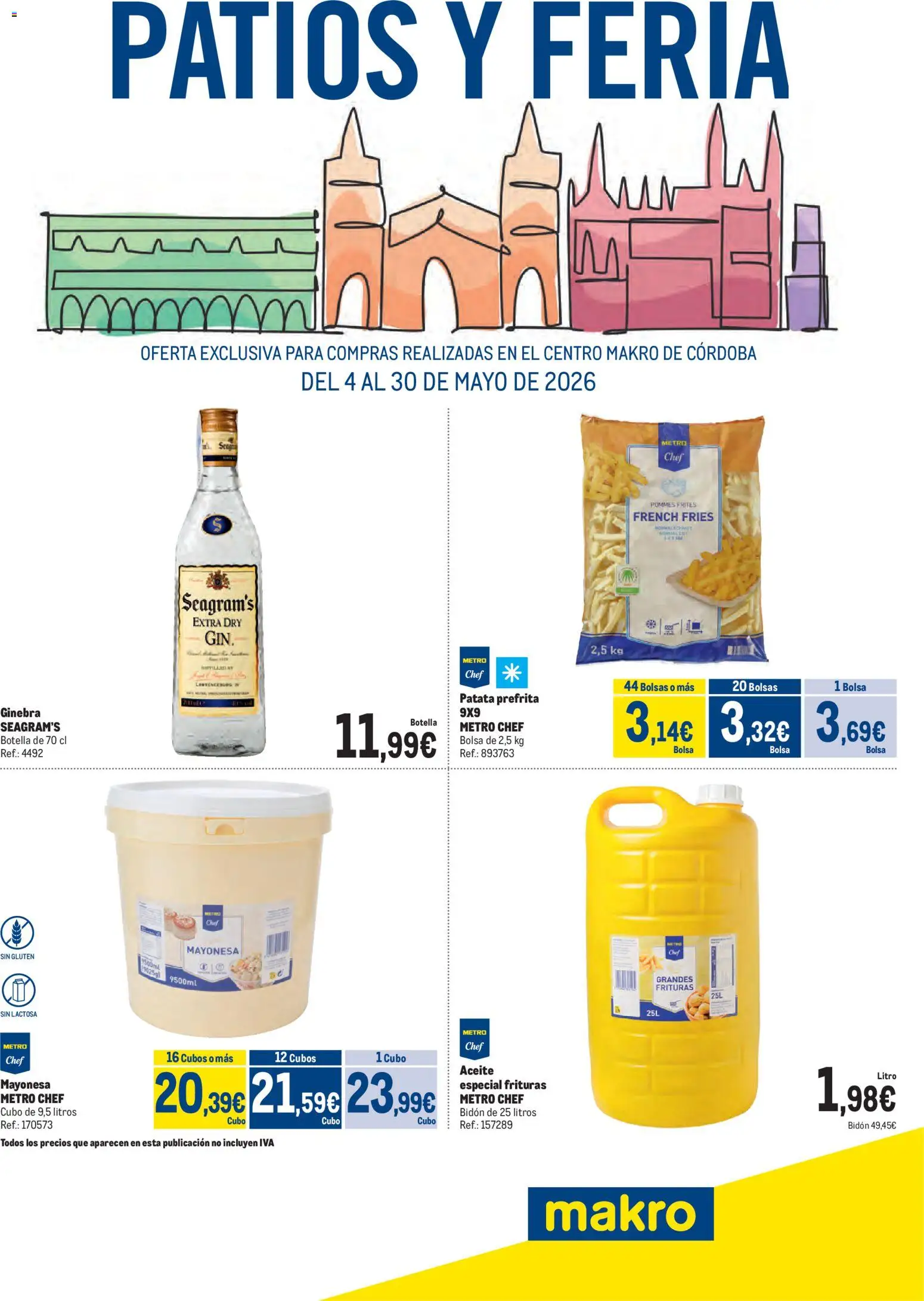 Makro Feria y Patios Córdoba II │ válido desde el 04.05.2026 | Página: 1 | Productos: Aceite, Ginebra, Οθόνη προβολής, Bolsa