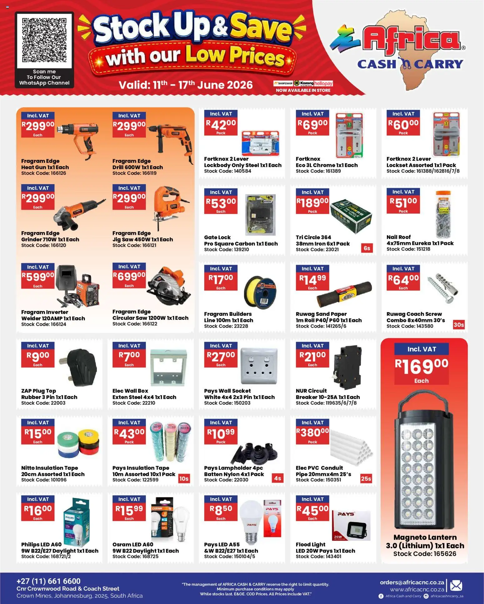 New Africa Cash & Carry catalogue – valid from 11.06.2026 | Page: 37 | Products: Iron, Grinder, Lock, Socket
