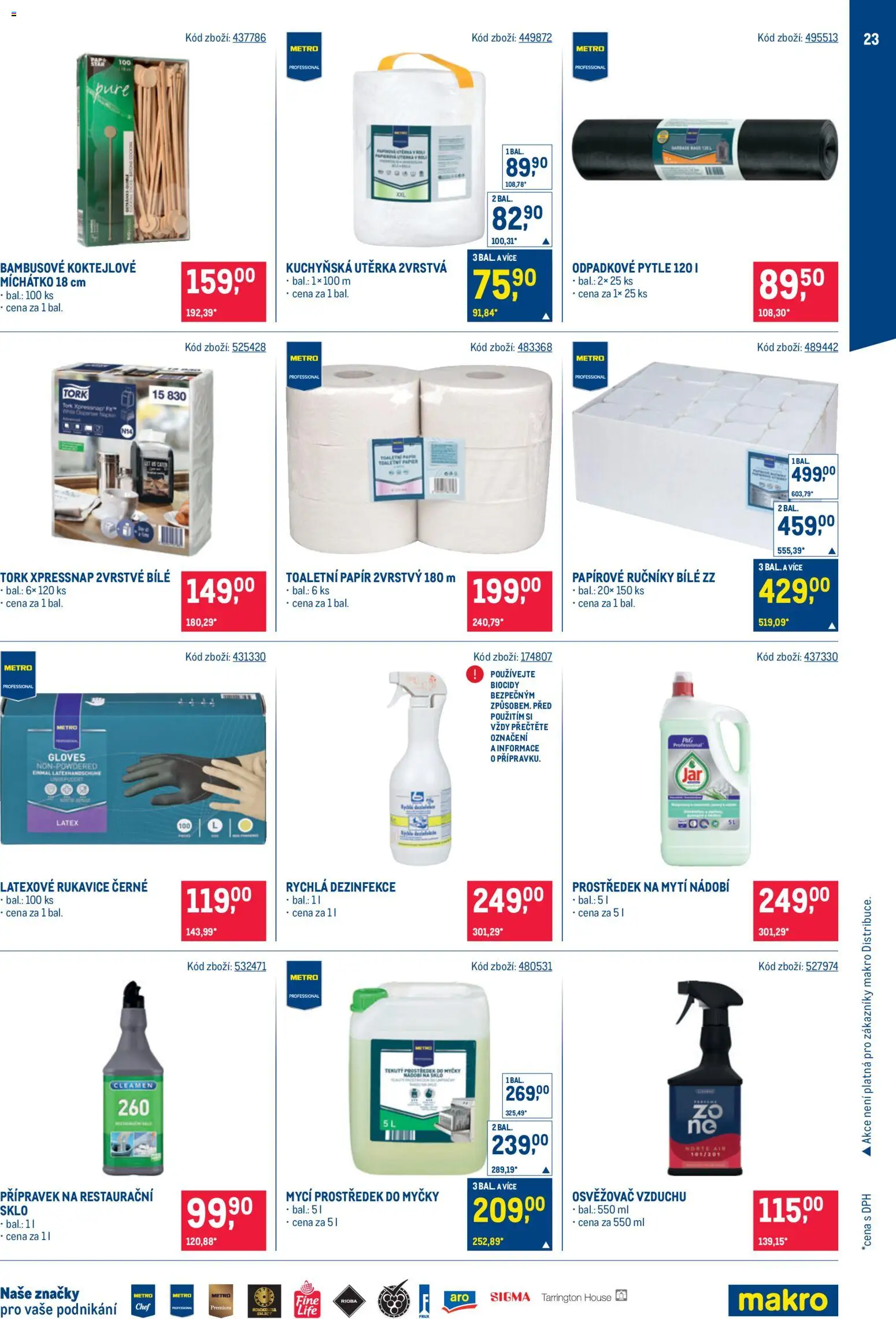 Makro leták - Bar od 07.10.2026 | Strana: 23 | Produkty: Rukavice, Ručníky, Osvěžovač vzduchu, Utěrka