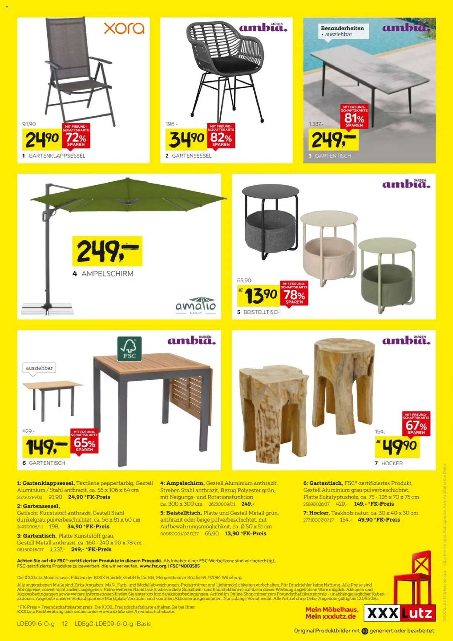 XXXLutz Gartenmöbelabverkauf – gültig ab 29.08.2026 | Seite: 12 | Produkte: Hocker, Beistelltisch