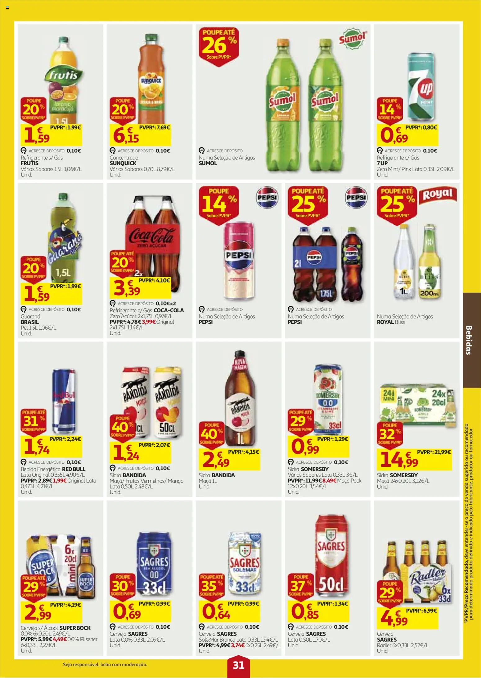Auchan folheto │ válido de 27/08/2026 | Página: 31 | Produtos: Pepsi, Super bock, Cerveja, Bebida