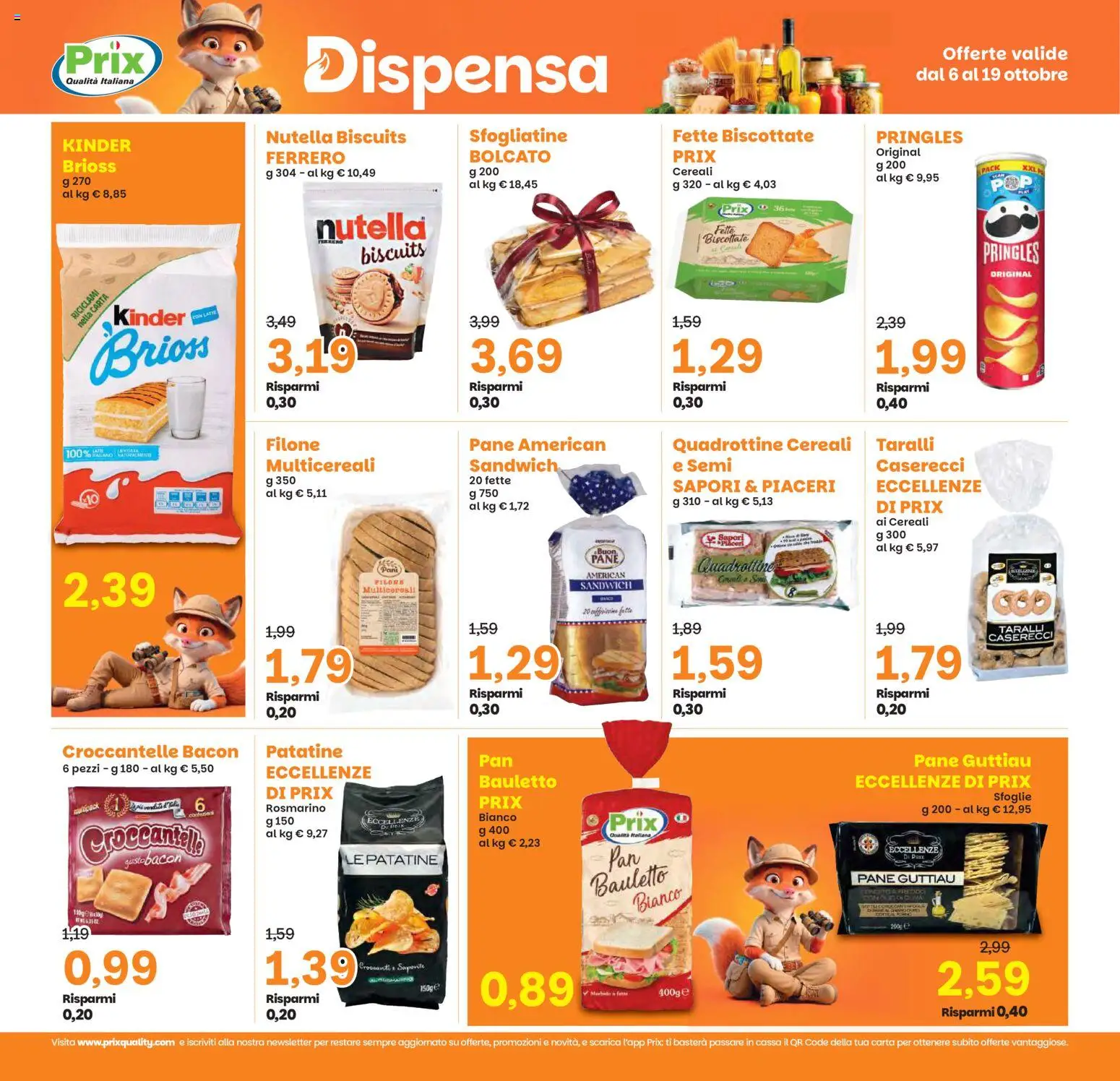 Volantino Prix del 06/10/2026 | Pagina: 18 | Prodotti: Rosmarino, Cereali, Nutella, Taralli