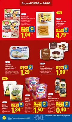 LIDL - Prévisualisation de ENVIA Boisson au café, Le produit de 330 ml : valide à partir de 18/06/2026 | Page: 12 | Produits: Pêche, Yaourt frais, Chocolat, Cordon bleu