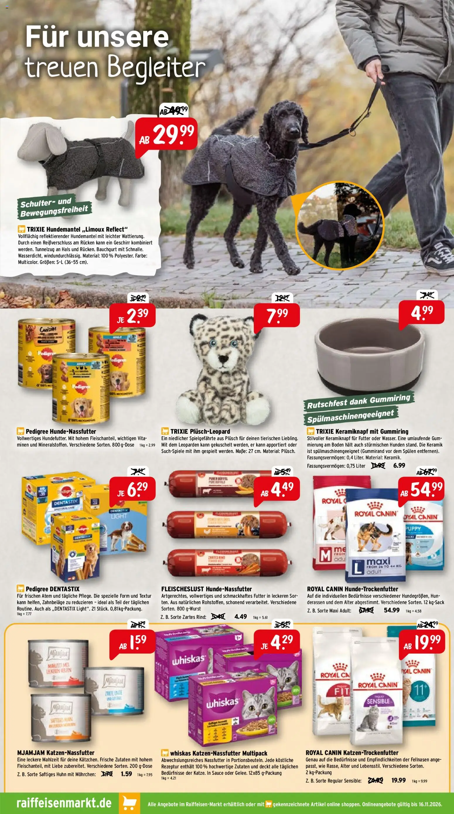 Raiffeisen Markt Prospekt – gültig ab 01.11.2026 | Seite: 6 | Produkte: Pedigree, Schulter, Whiskas