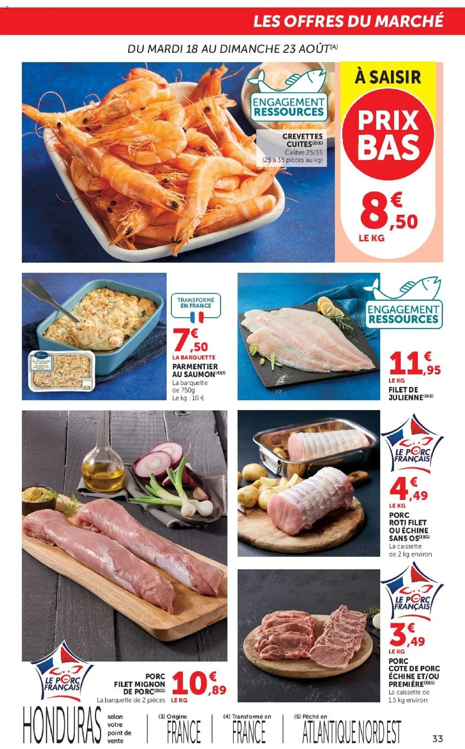 {H1} | Page: 33 | Produits: Crevettes, Filet mignon, Porc, Côte de porc