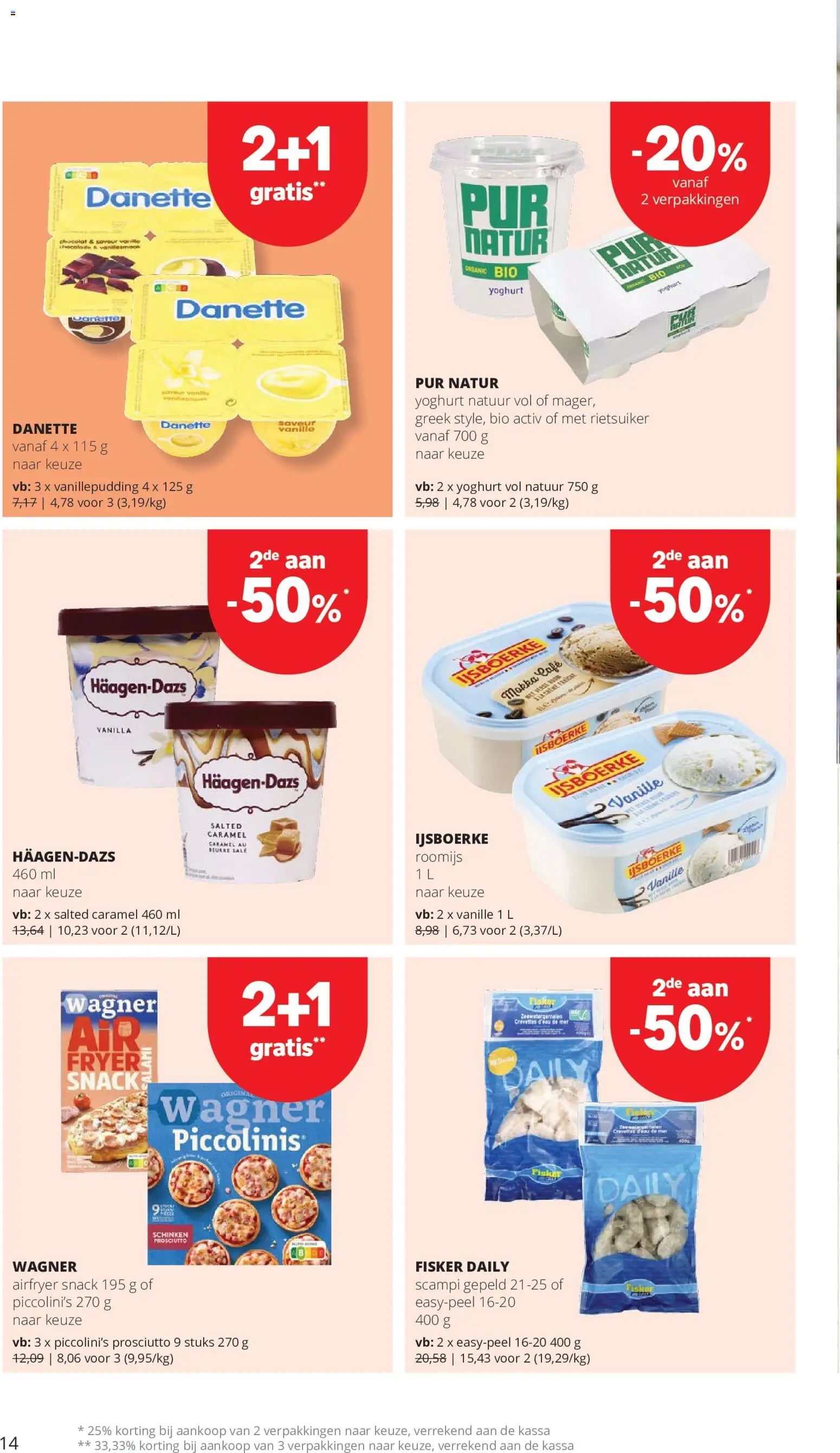 {H1} | Pagina: 14 | Producten: Scampi, Yoghurt