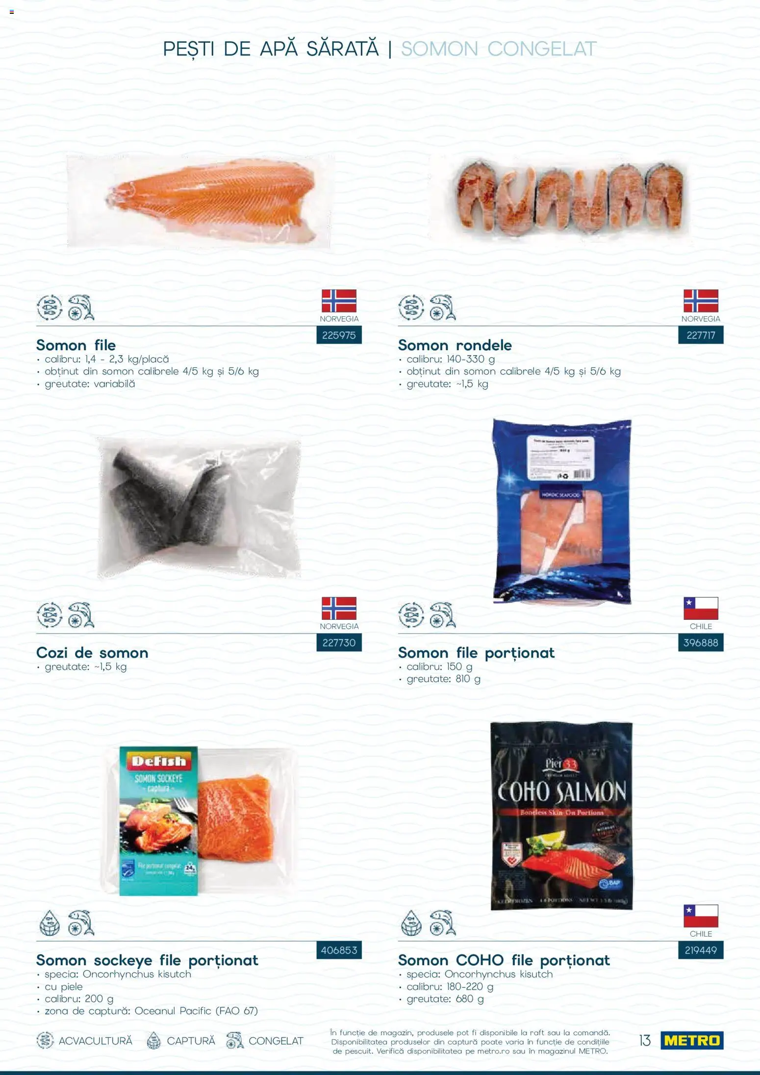 Noul catalog Metro – valabil de la 01.10.2026 | Pagină: 13 | Produse: Raft, Somon, Apă