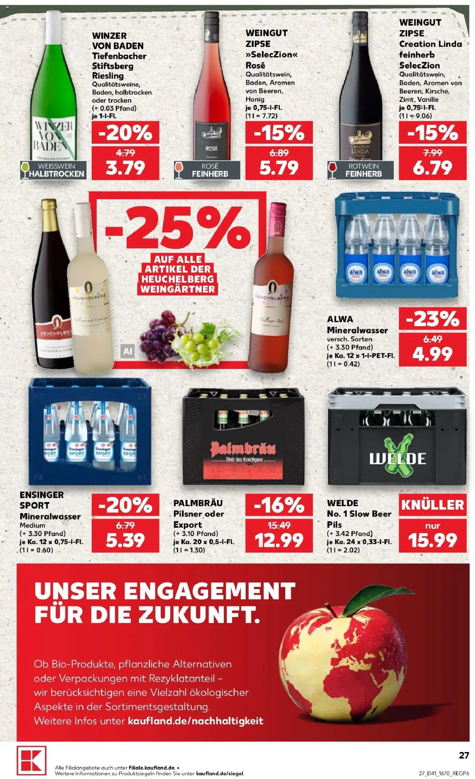 Prospekt Kaufland ab 08.10.2026 » Angebote Online zum Blättern | Seite: 27 | Produkte: Weißwein, Pils, Mineralwasser, Vanille