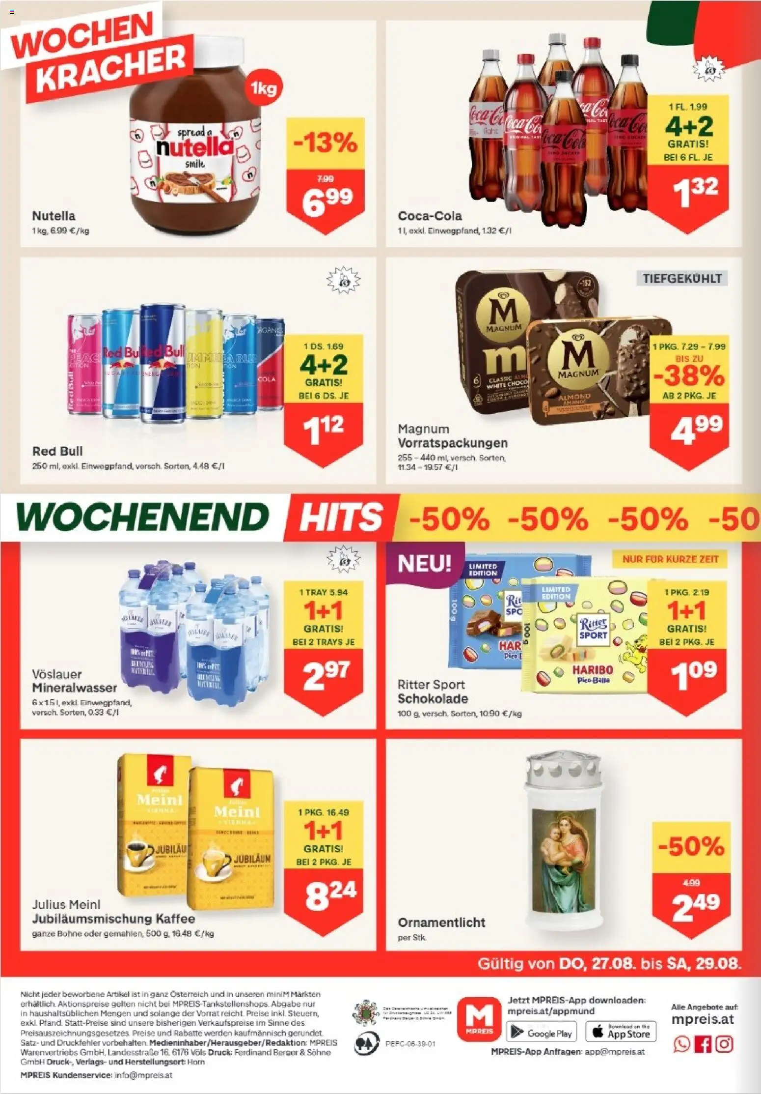 MPREIS Lenzing gültig ab 27.08.2026 | Seite: 12 | Produkte: Nutella, Bohne, Kaffee, Schokolade