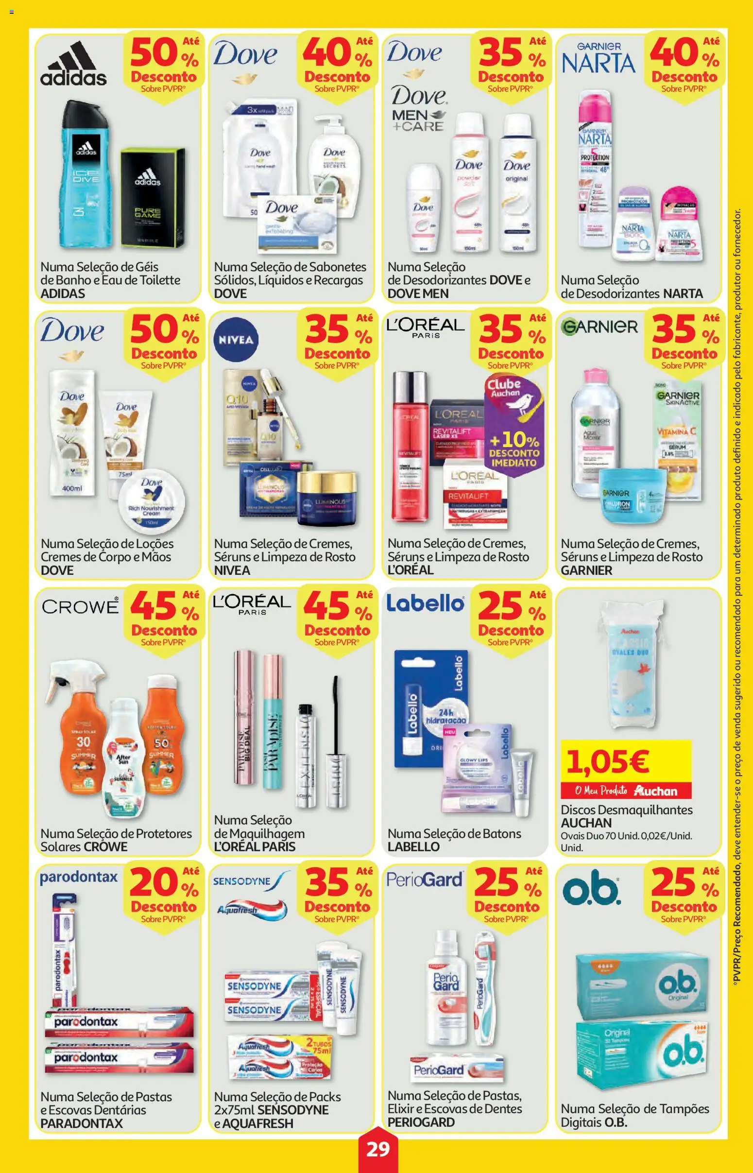 Auchan folheto │ válido de 18.06.2026 | Página: 29 | Produtos: Eau de toilette, Maquilhagem, Banho, Vitamina c